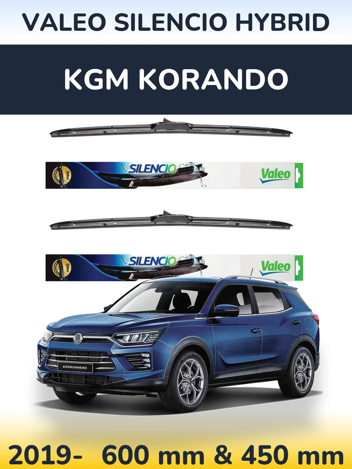 Ștergătoare Valeo Silencio Hybrid pentru KGM Korando