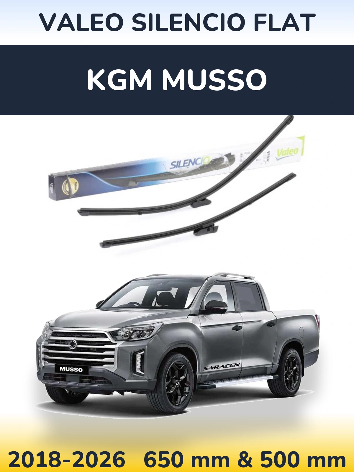 Ștergătoare Valeo Silencio Flat pentru KGM Musso