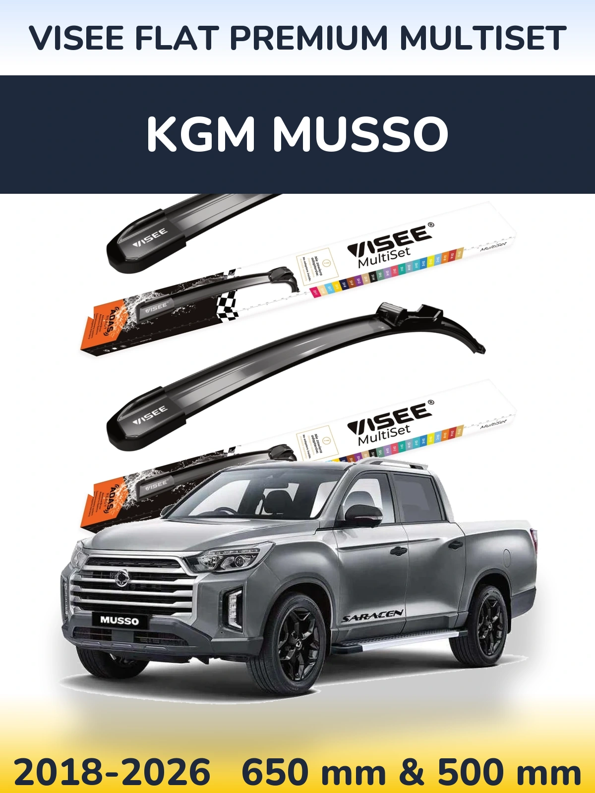 Ștergătoare VISEE FLAT PREMIUM MultiSet pentru KGM Musso