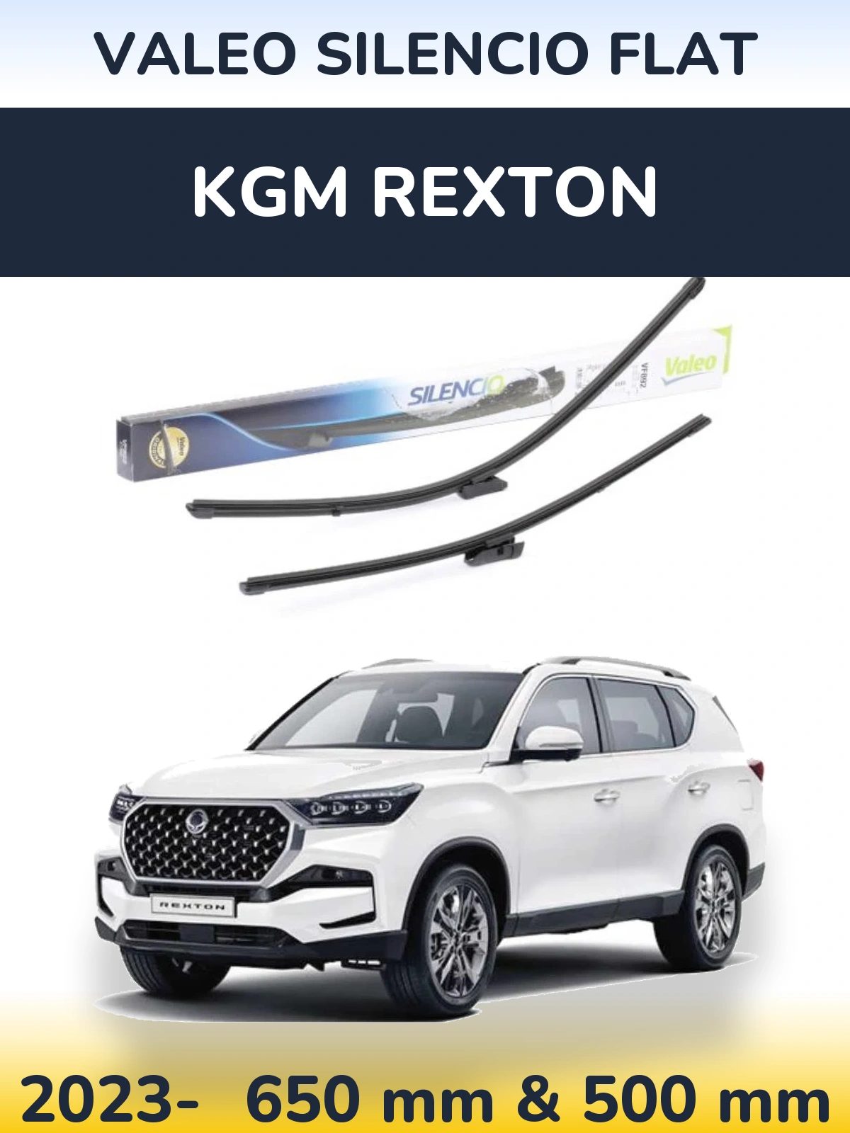 Ștergătoare Valeo Silencio Flat pentru KGM Rexton