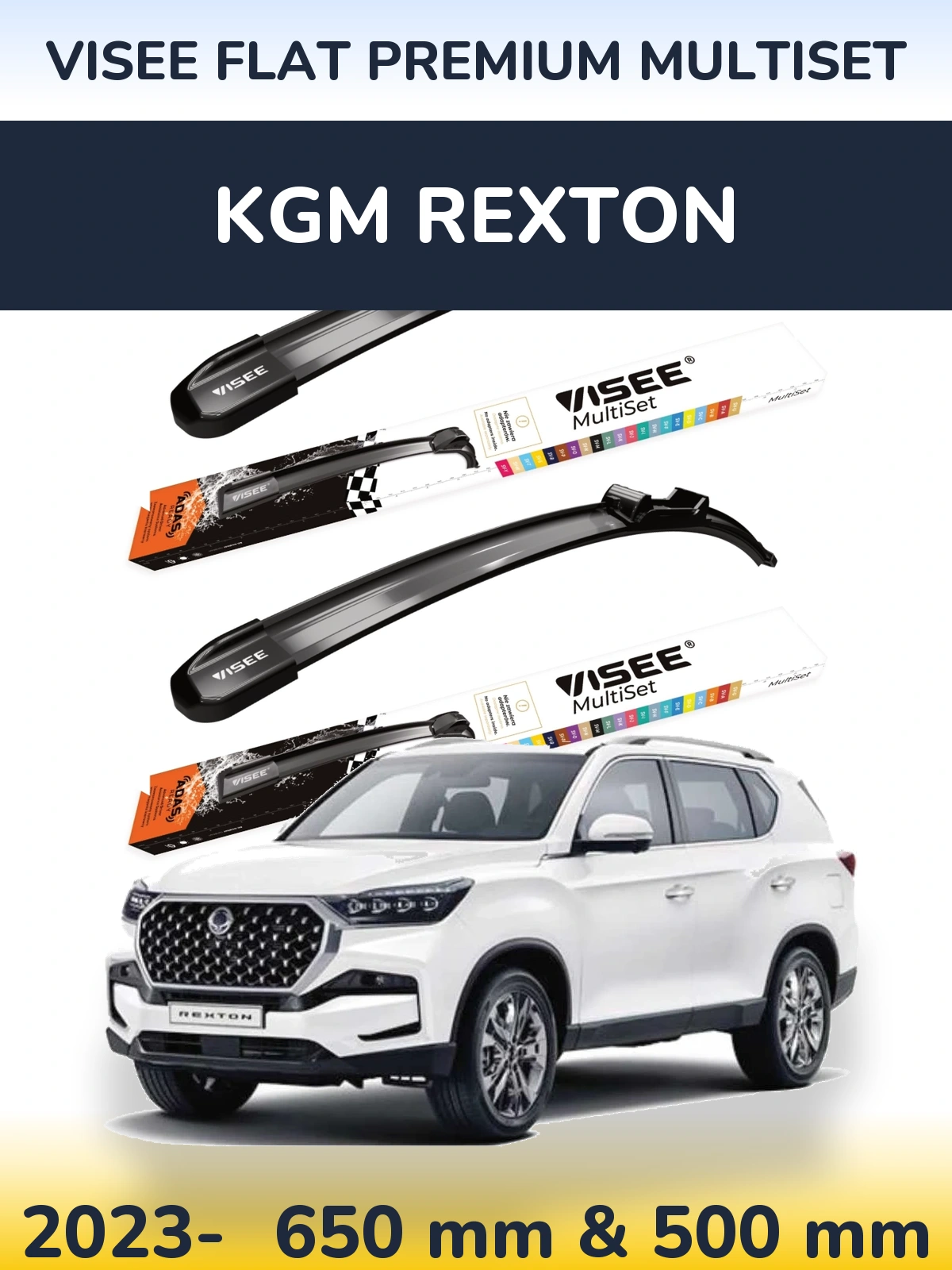 Ștergătoare VISEE FLAT PREMIUM MultiSet pentru KGM Rexton