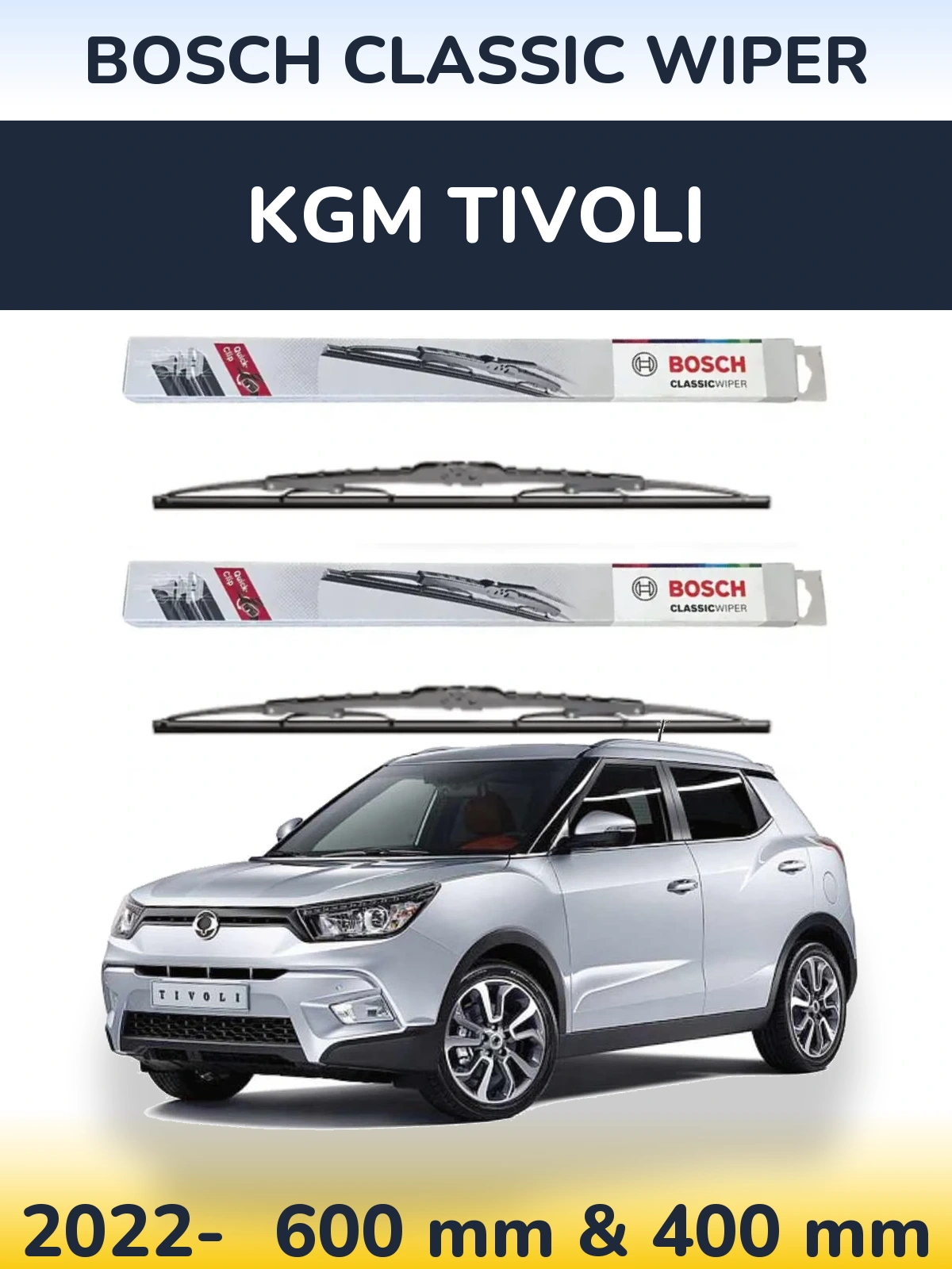 Ștergătoare BOSCH Classic Wiper pentru KGM Tivoli