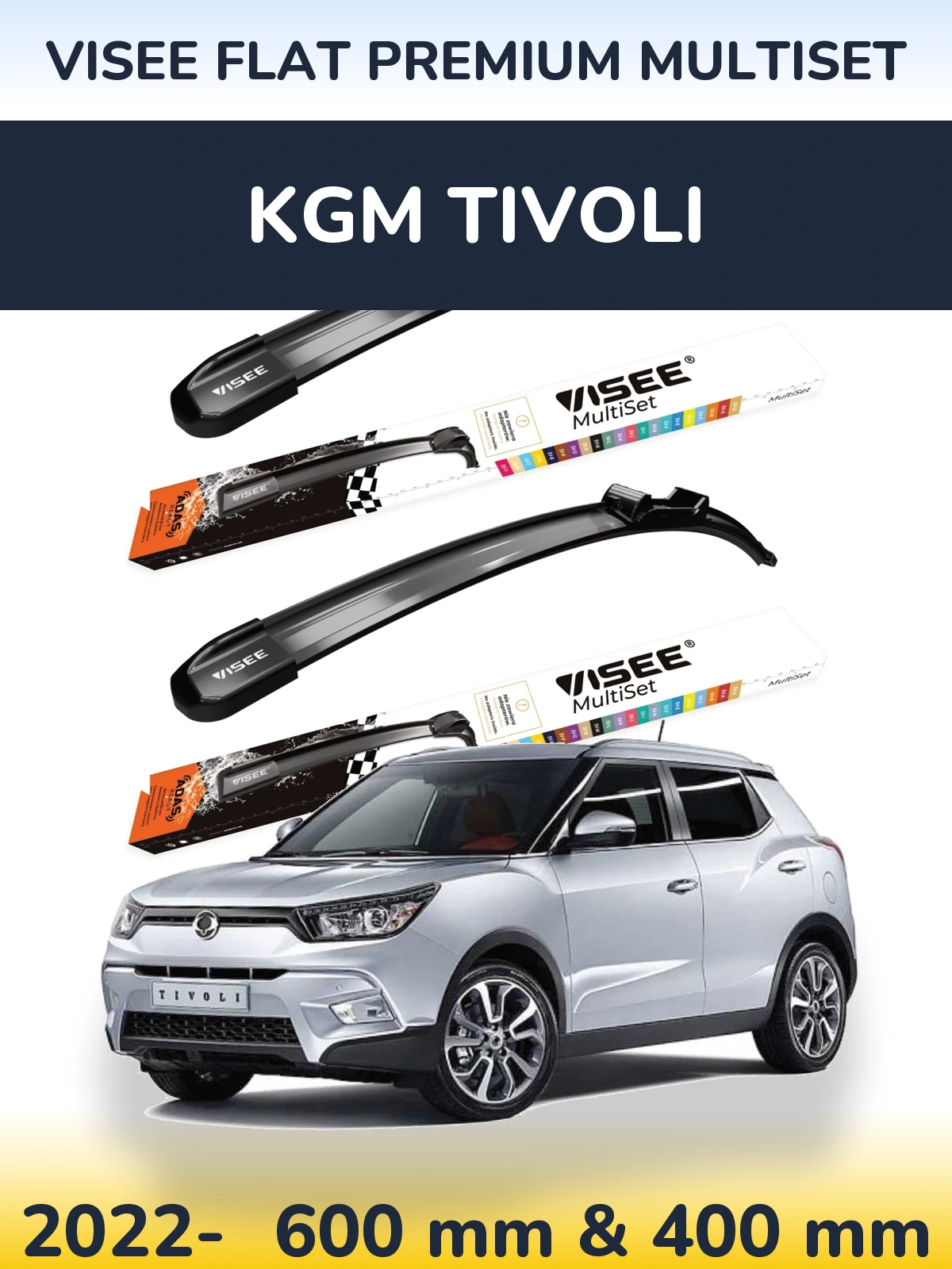 Ștergătoare VISEE FLAT PREMIUM MultiSet pentru KGM Tivoli