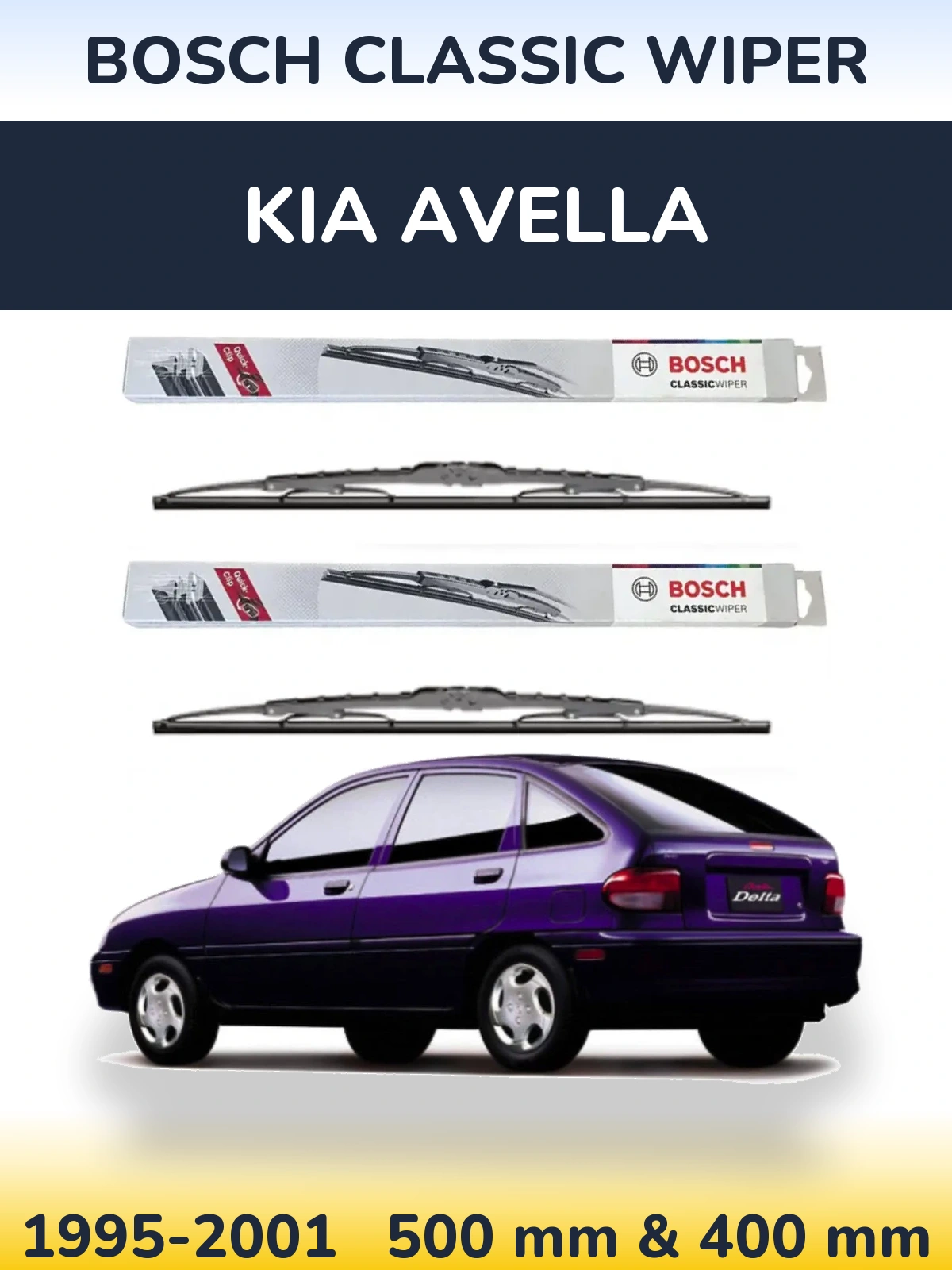 Ștergătoare BOSCH Classic Wiper pentru KIA Avella