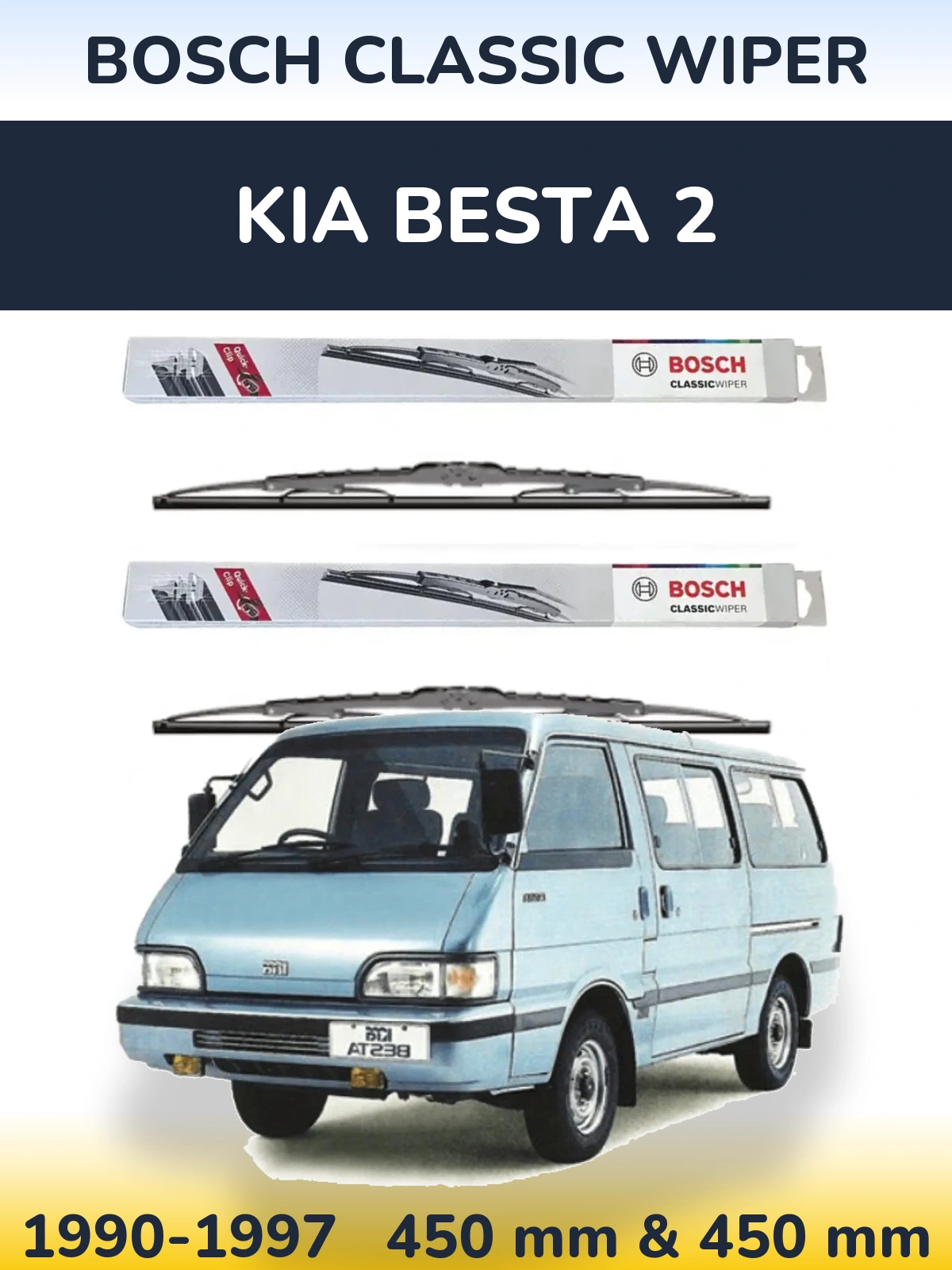 Ștergătoare BOSCH Classic Wiper pentru KIA Besta 2