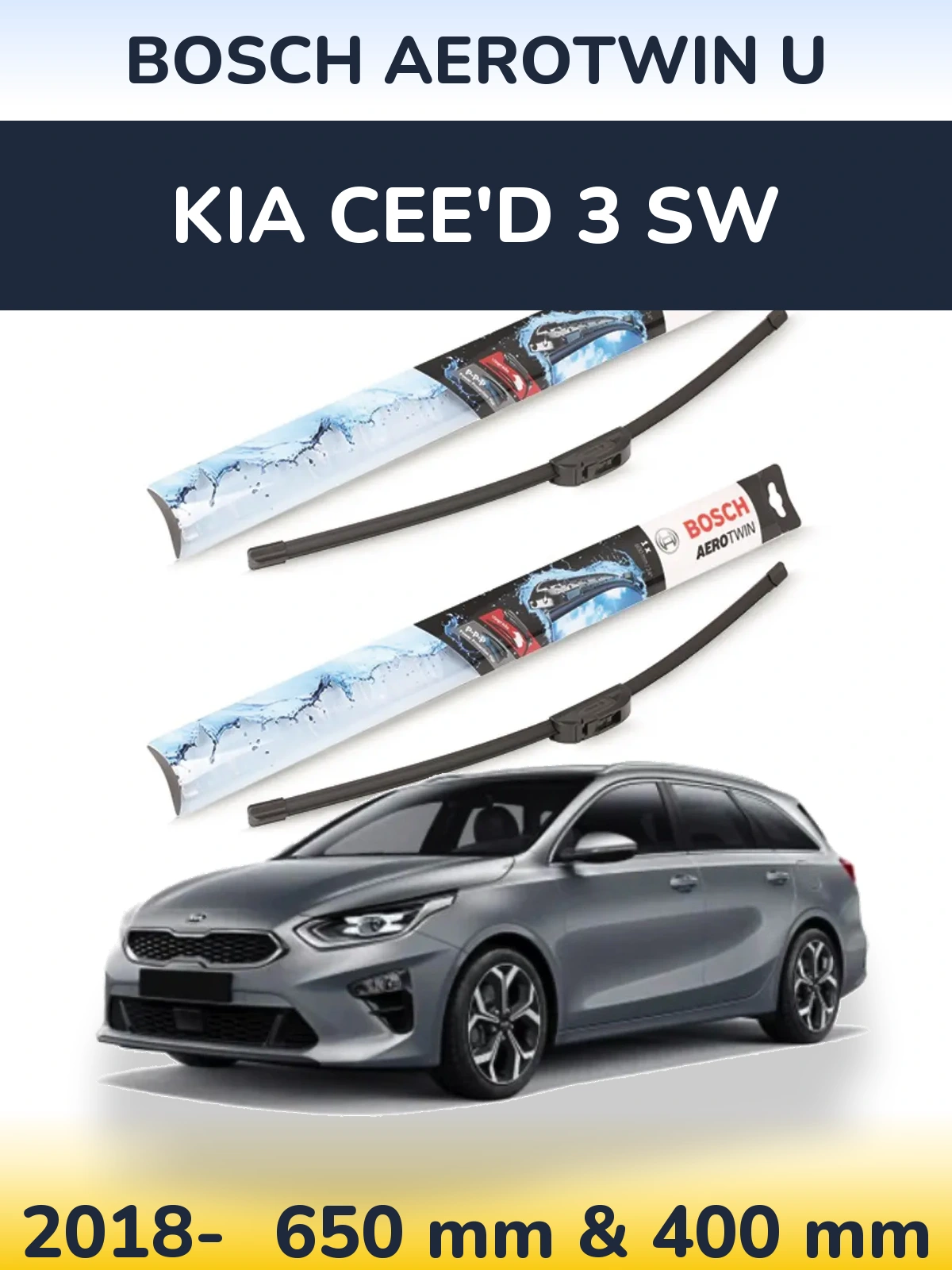 Ștergătoare BOSCH AeroTwin U pentru KIA Cee'd 3 SW
