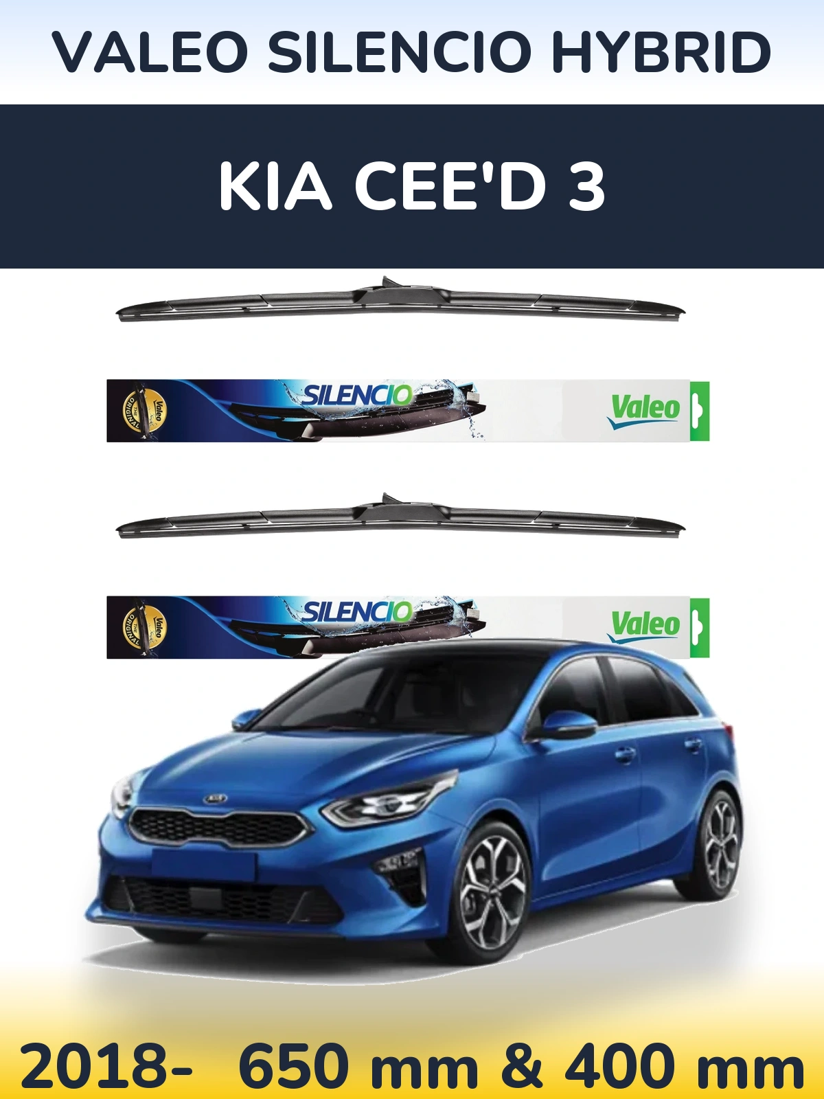 Ștergătoare Valeo Silencio Hybrid pentru KIA Cee'd 3