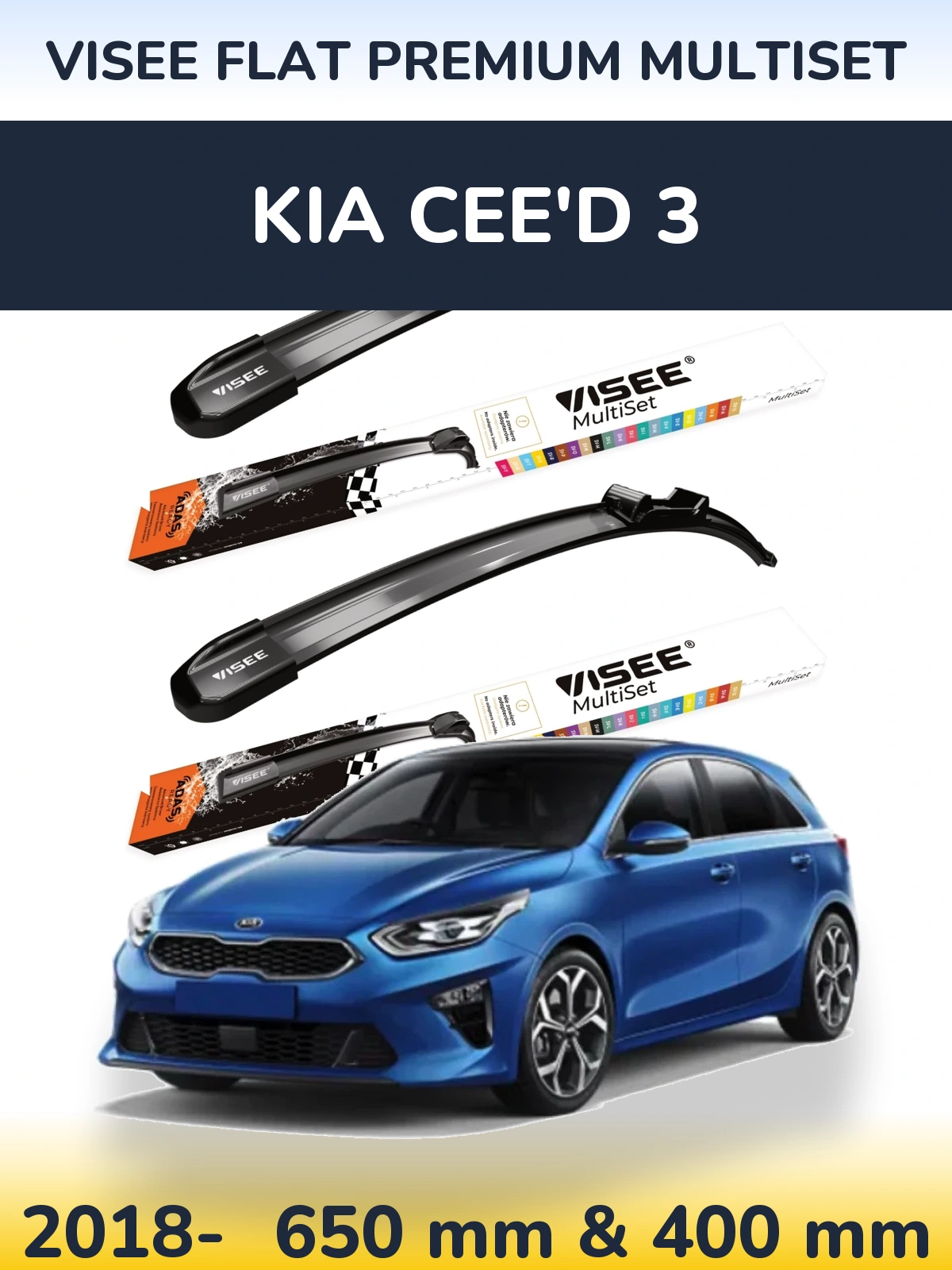 Ștergătoare VISEE FLAT PREMIUM MultiSet pentru KIA Cee'd 3