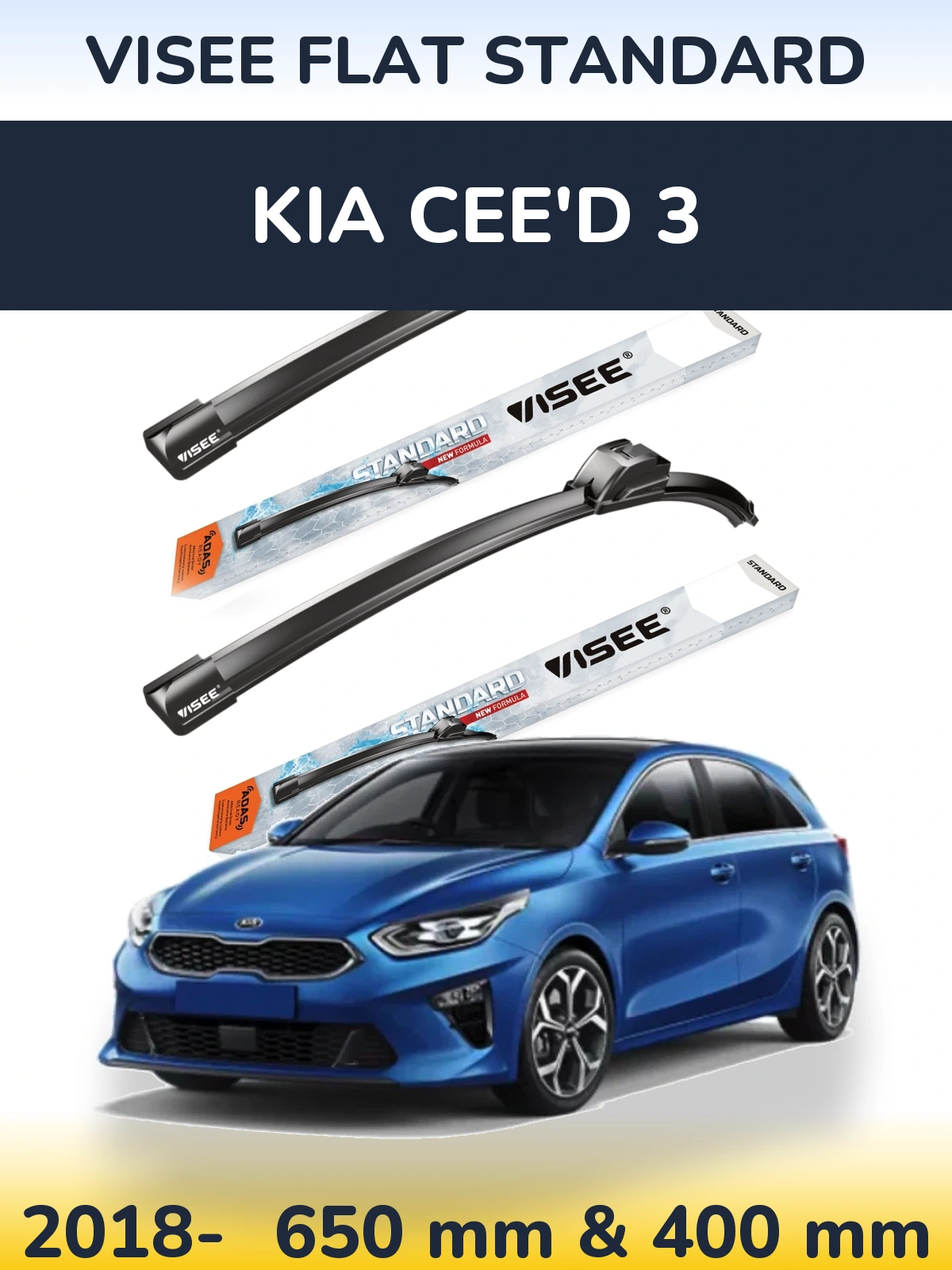 Ștergătoare VISEE FLAT STANDARD pentru KIA Cee'd 3