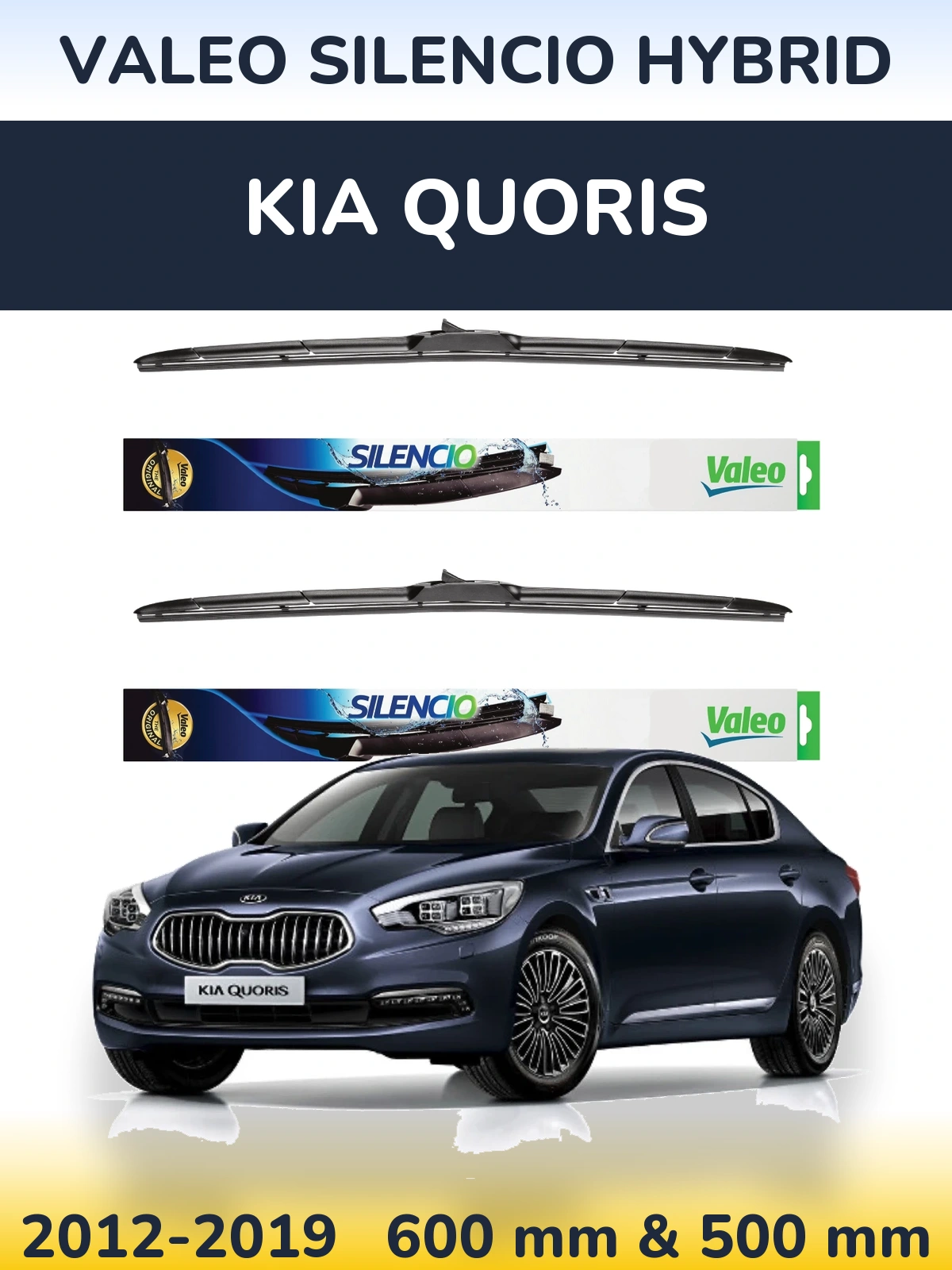 Ștergătoare Valeo Silencio Hybrid pentru KIA Quoris