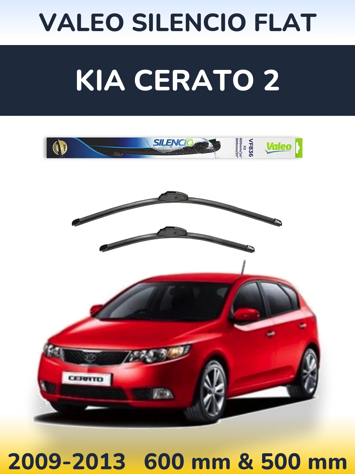 Ștergătoare Valeo Silencio Flat pentru KIA Cerato 2