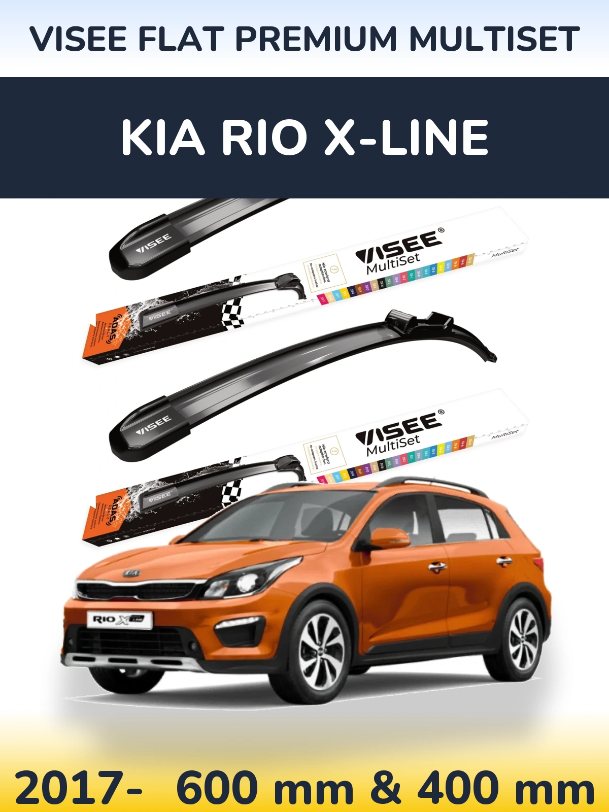 Ștergătoare VISEE FLAT PREMIUM MultiSet pentru KIA Rio X-Line