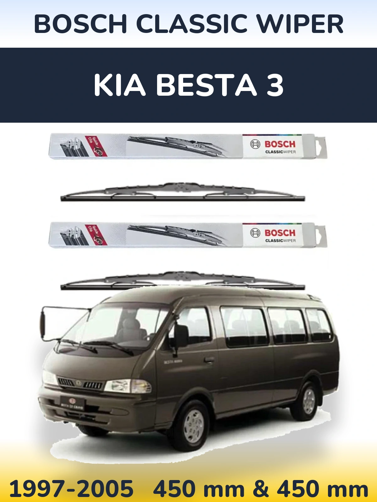 Ștergătoare BOSCH Classic Wiper pentru KIA Besta 3