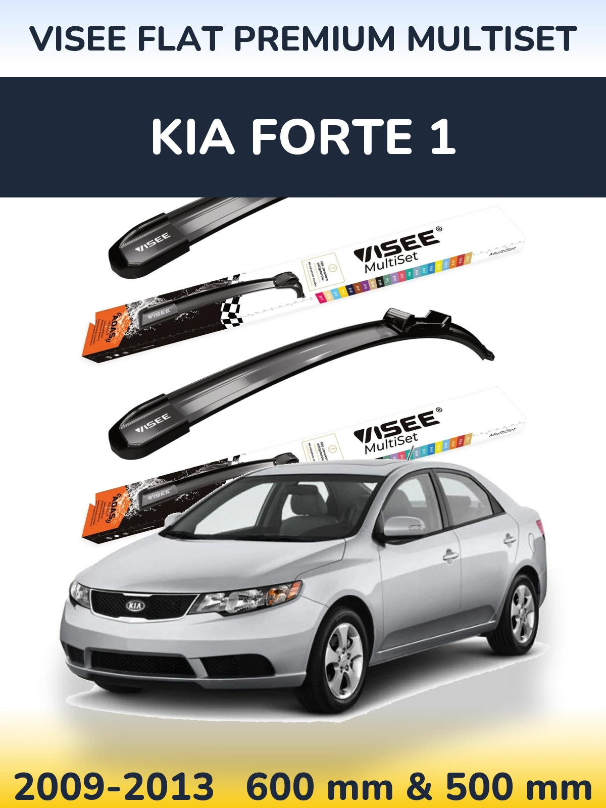 Ștergătoare VISEE FLAT PREMIUM MultiSet pentru KIA Forte 1