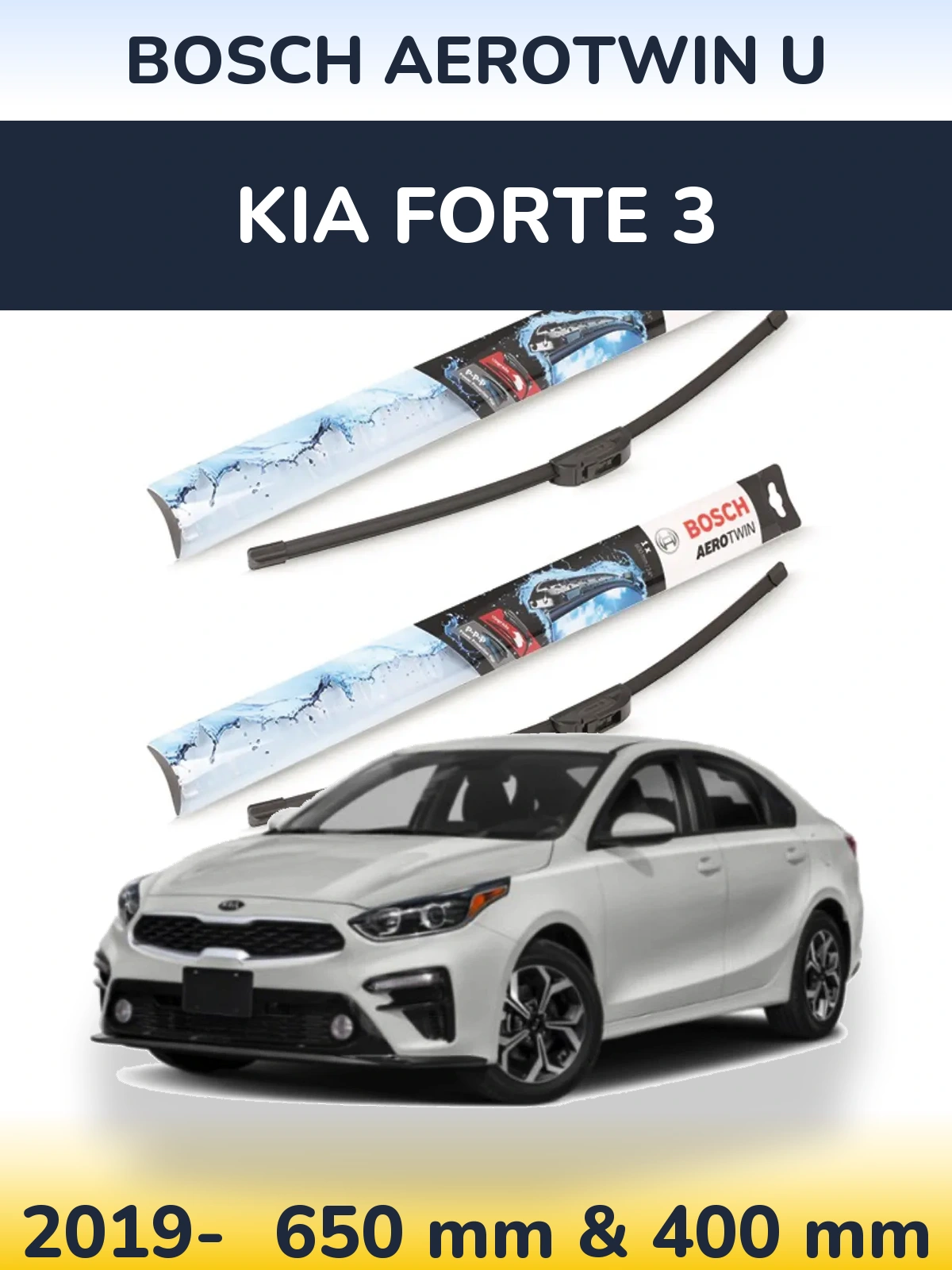 Ștergătoare BOSCH AeroTwin U pentru KIA Forte 3