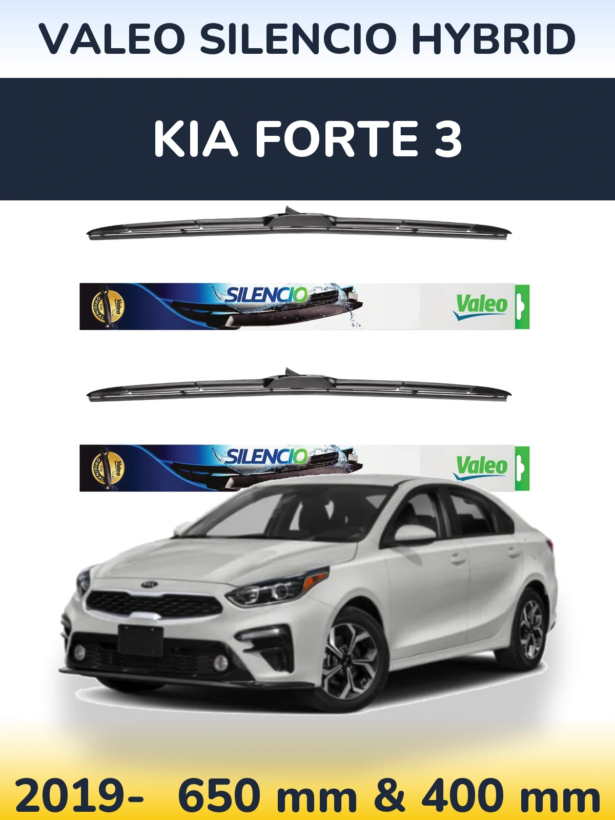 Ștergătoare Valeo Silencio Hybrid pentru KIA Forte 3