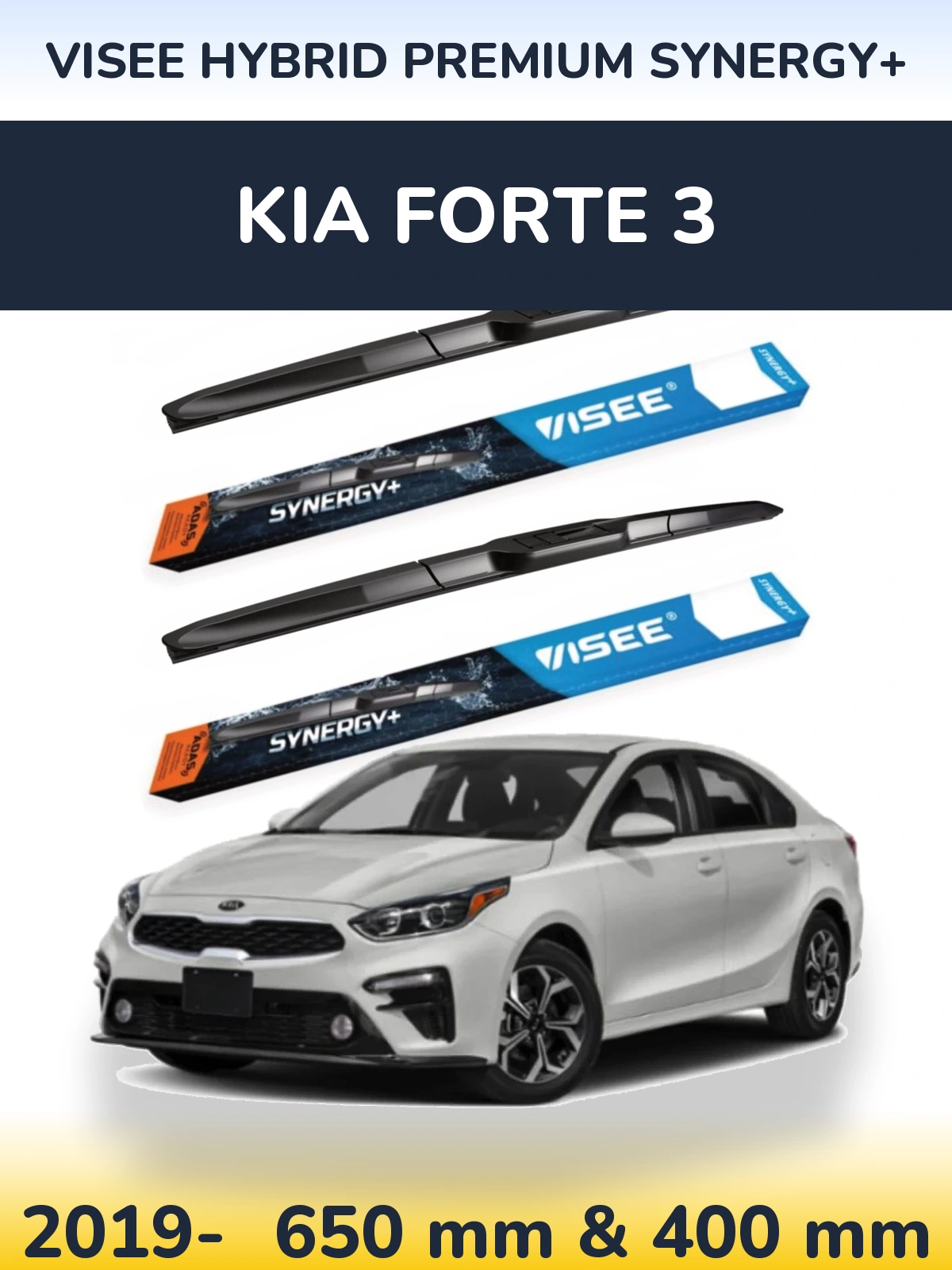 Ștergătoare VISEE HYBRID PREMIUM SYNERGY+ pentru KIA Forte 3