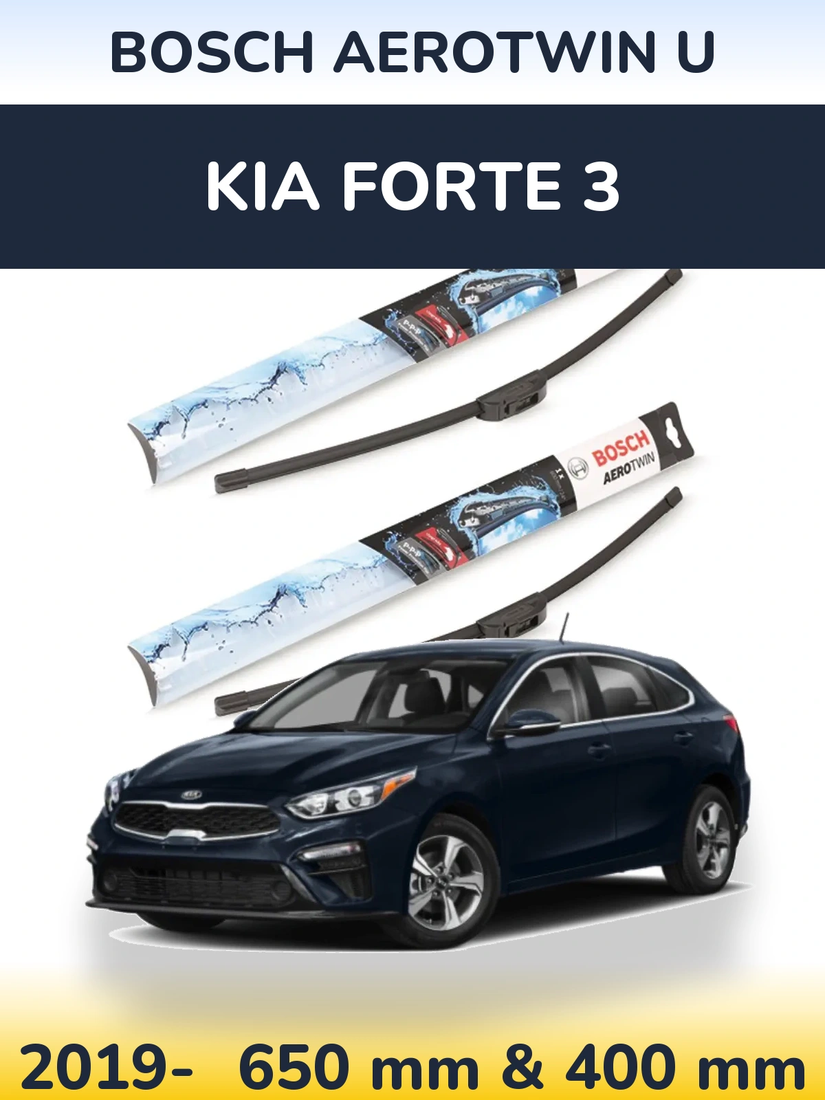 Ștergătoare BOSCH AeroTwin U pentru KIA Forte 3