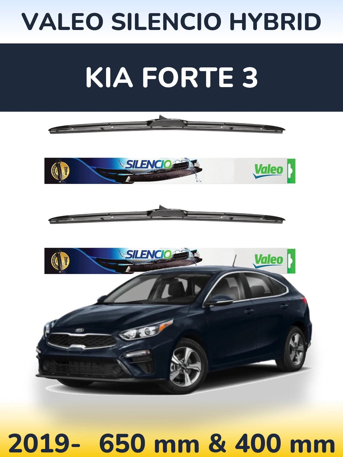 Ștergătoare Valeo Silencio Hybrid pentru KIA Forte 3