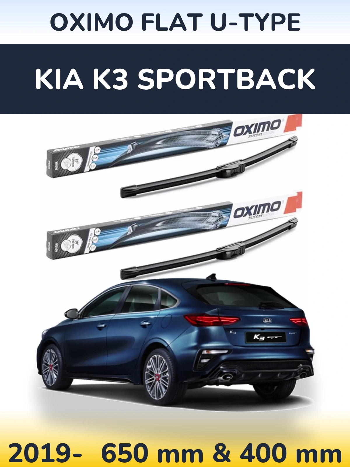 Ștergătoare Oximo Flat U-type pentru KIA K3 Sportback