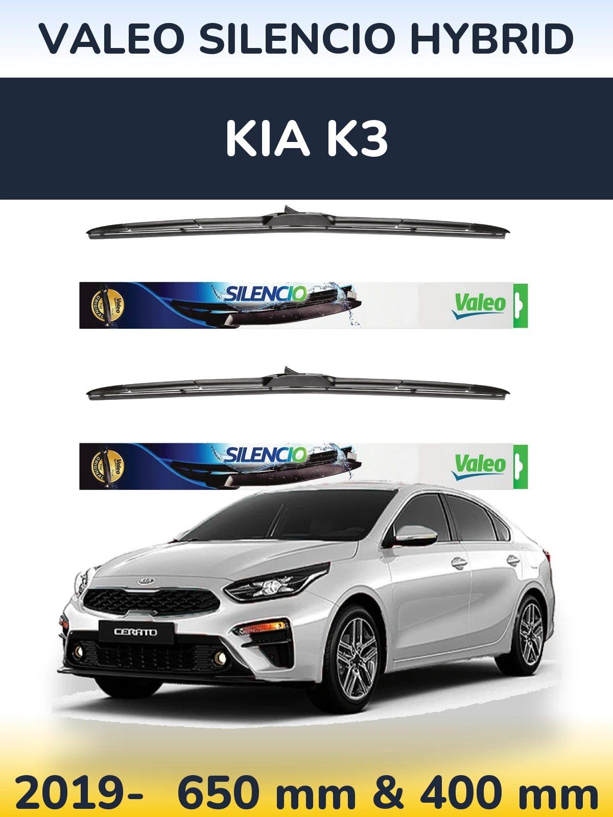 Ștergătoare Valeo Silencio Hybrid pentru KIA K3