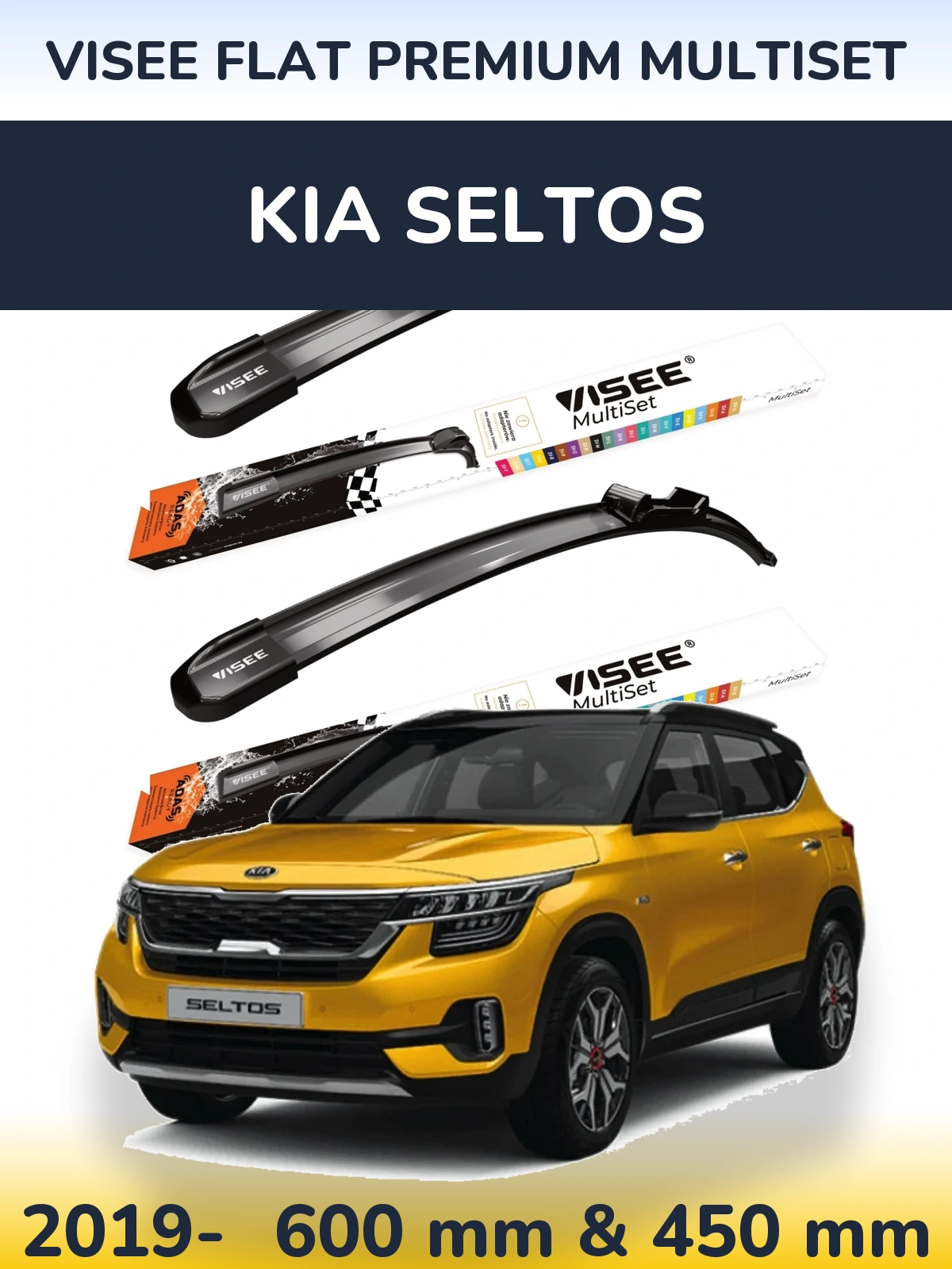 Ștergătoare VISEE FLAT PREMIUM MultiSet pentru KIA Seltos