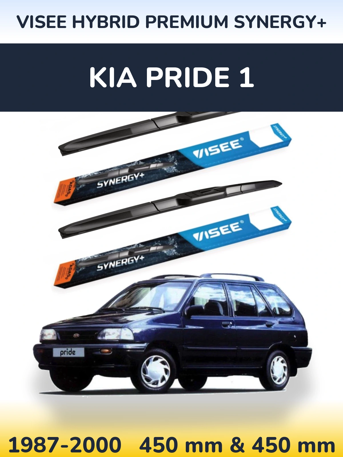 Ștergătoare VISEE HYBRID PREMIUM SYNERGY+ pentru KIA Pride 1