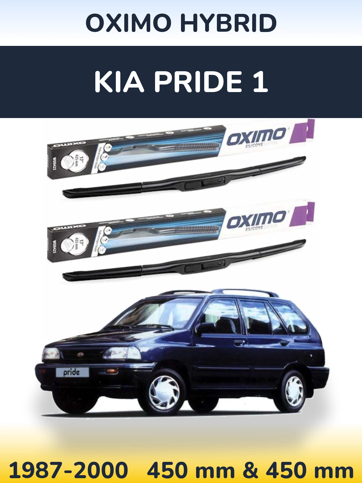 Ștergătoare Oximo Hybrid pentru KIA Pride 1