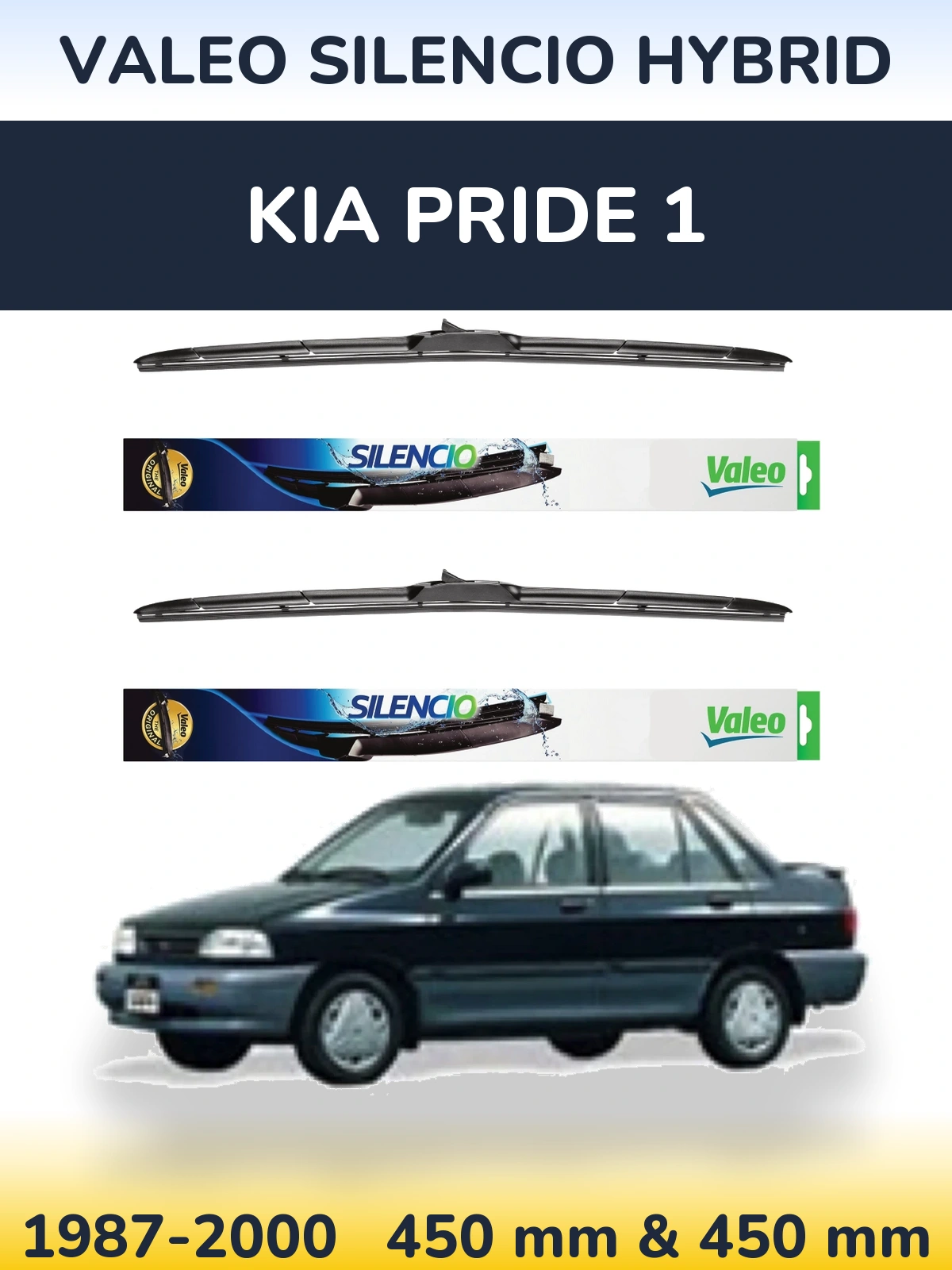 Ștergătoare Valeo Silencio Hybrid pentru KIA Pride 1