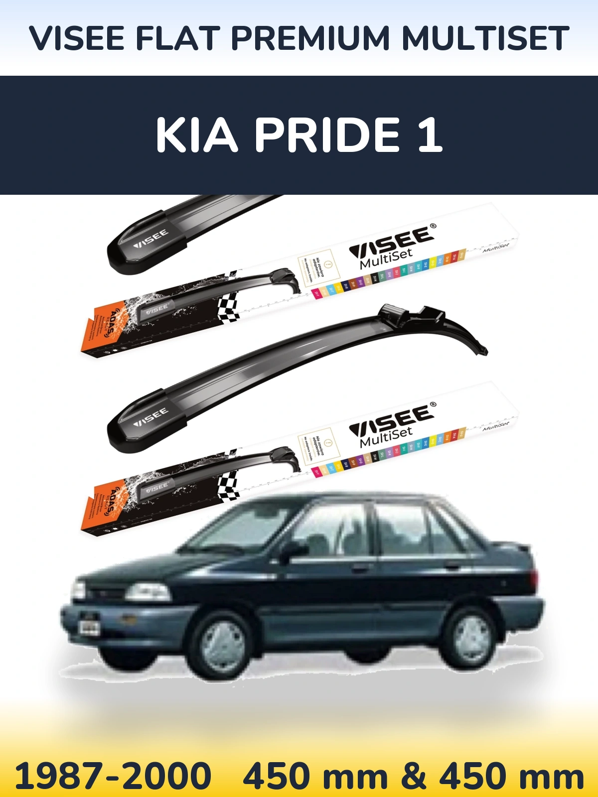 Ștergătoare VISEE FLAT PREMIUM MultiSet pentru KIA Pride 1