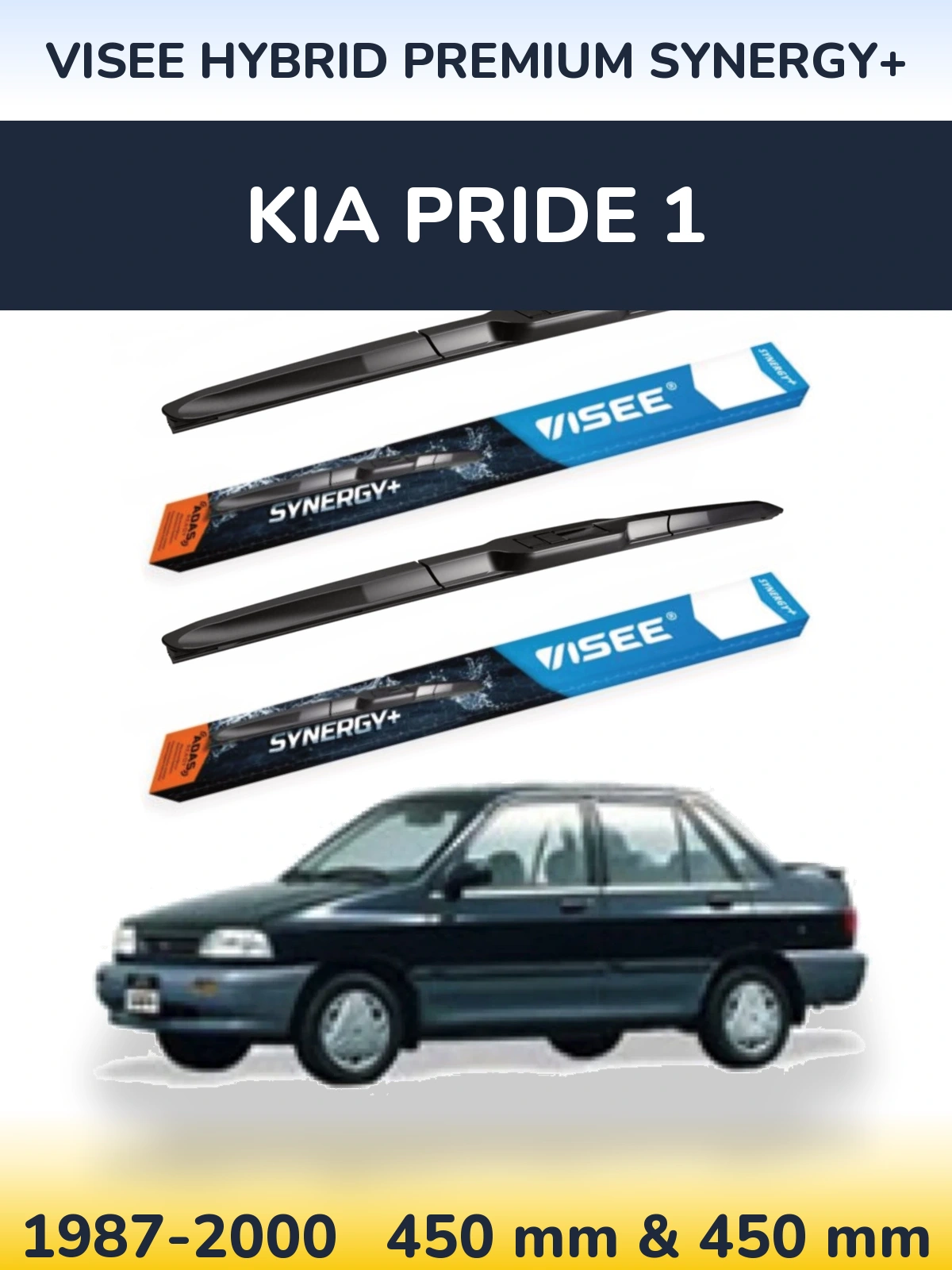 Ștergătoare VISEE HYBRID PREMIUM SYNERGY+ pentru KIA Pride 1