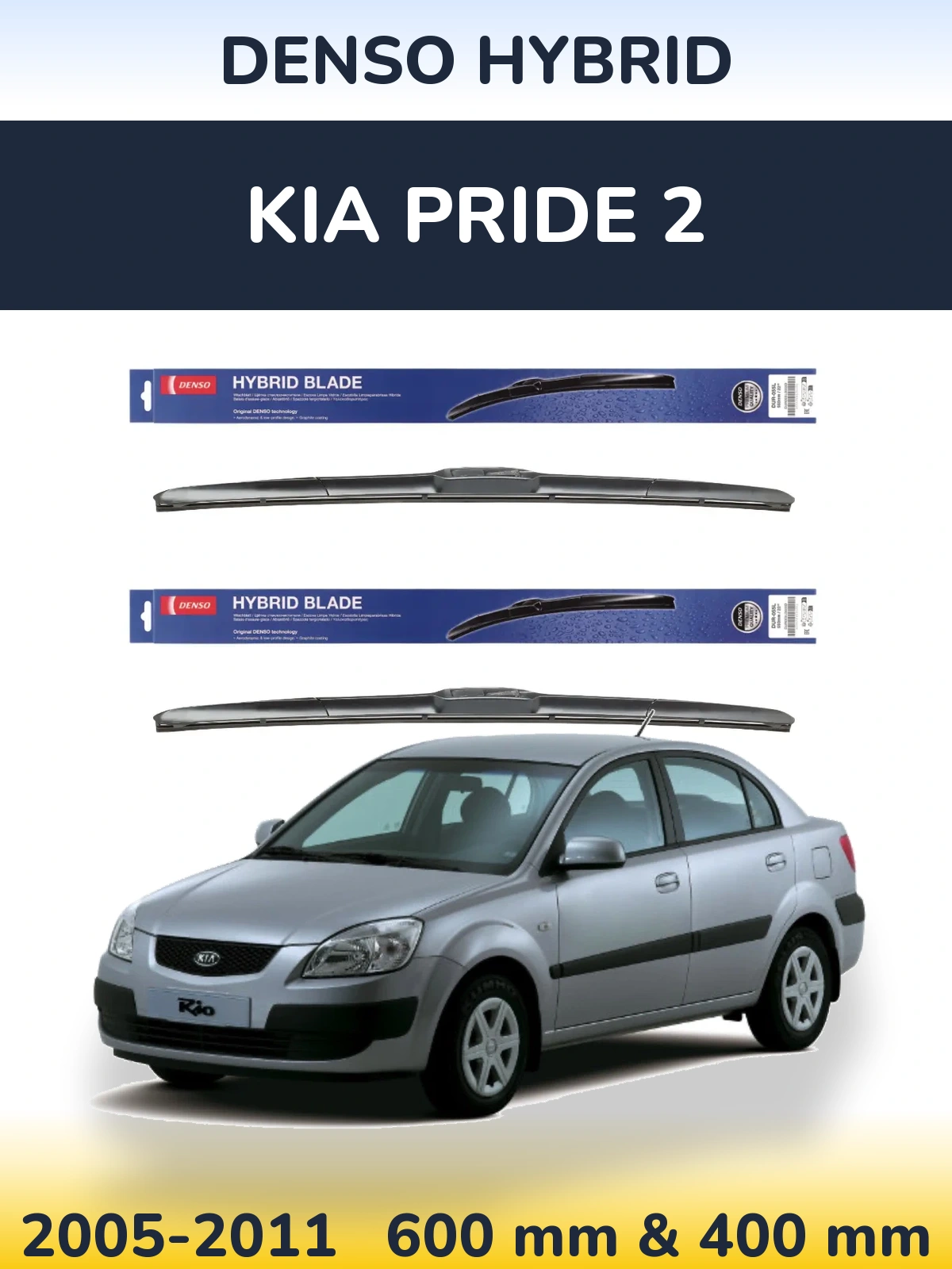 Ștergătoare Denso Hybrid pentru KIA Pride 2