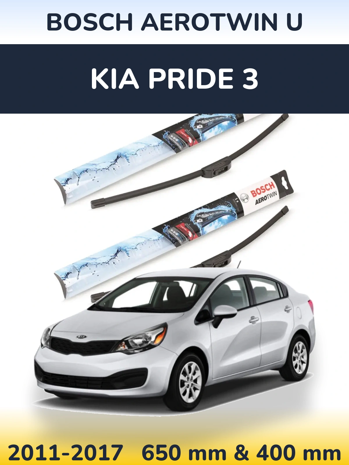 Ștergătoare BOSCH AeroTwin U pentru KIA Pride 3