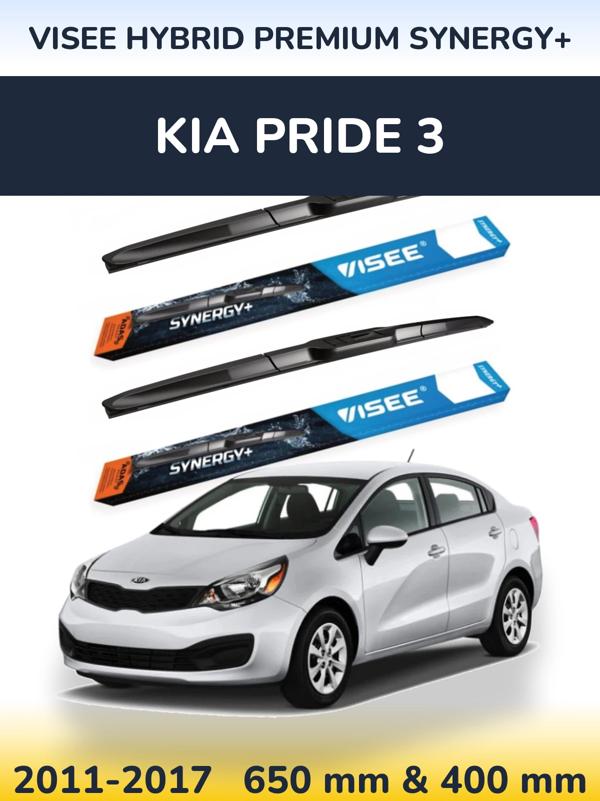 Ștergătoare VISEE HYBRID PREMIUM SYNERGY+ pentru KIA Pride 3