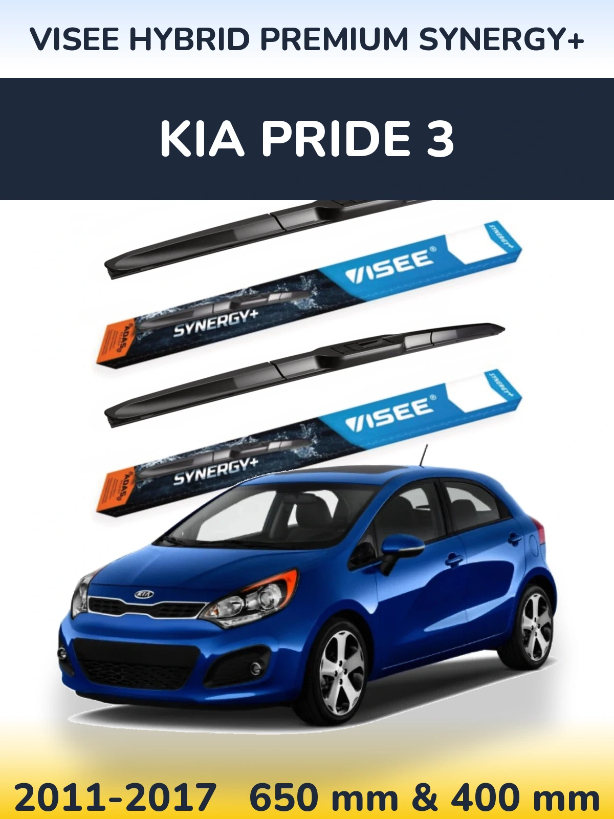 Ștergătoare VISEE HYBRID PREMIUM SYNERGY+ pentru KIA Pride 3