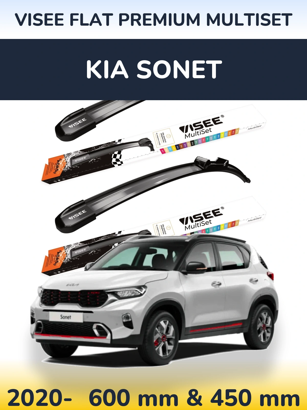 Ștergătoare VISEE FLAT PREMIUM MultiSet pentru KIA Sonet