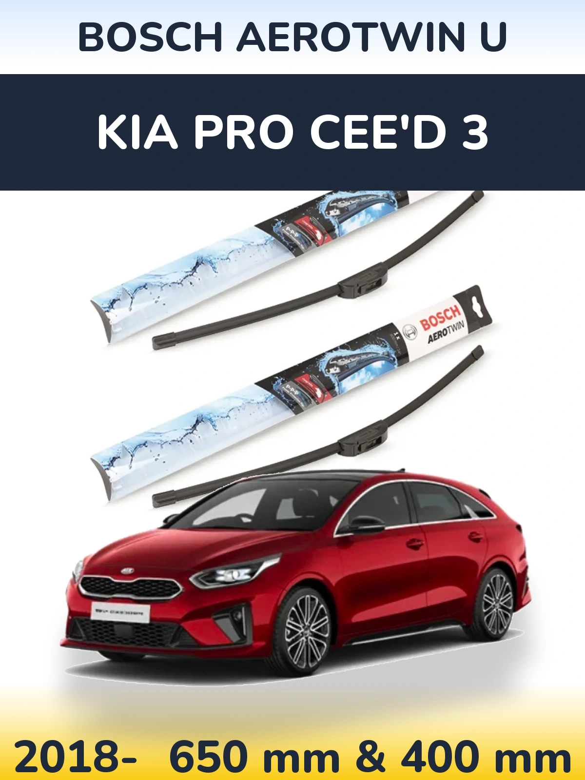 Ștergătoare BOSCH AeroTwin U pentru KIA Pro Cee'd 3