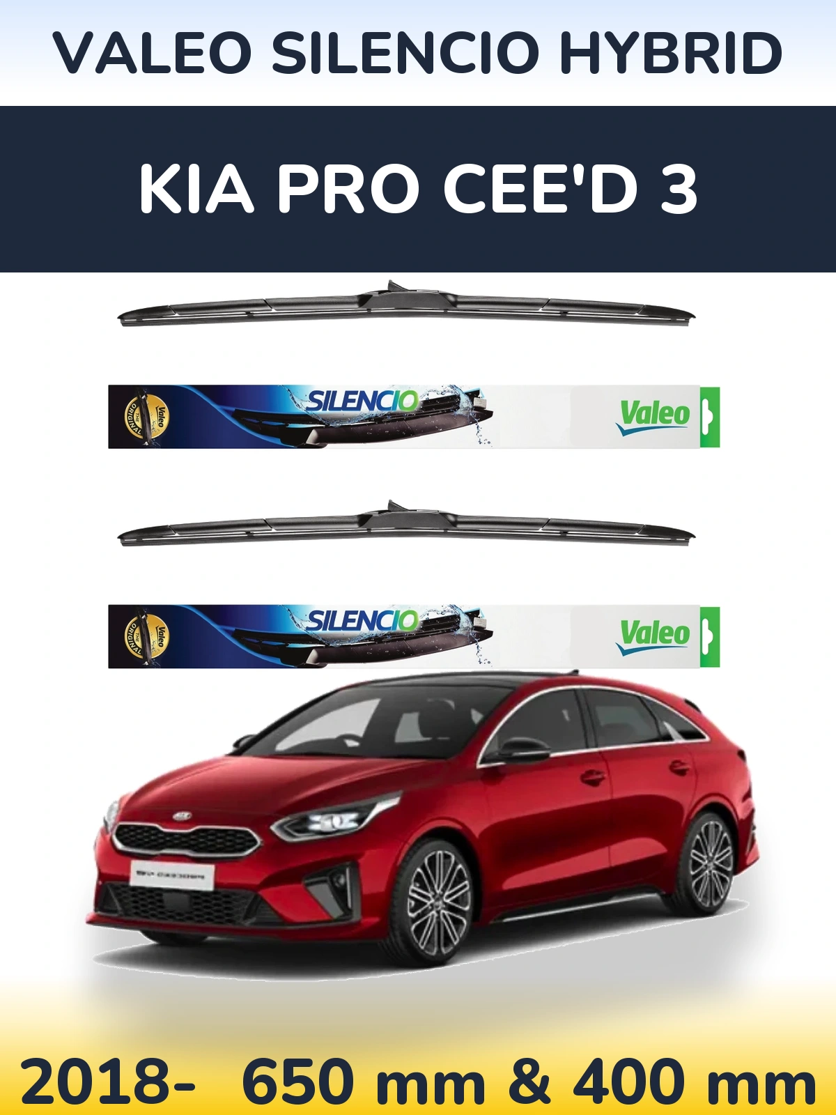Ștergătoare Valeo Silencio Hybrid pentru KIA Pro Cee'd 3