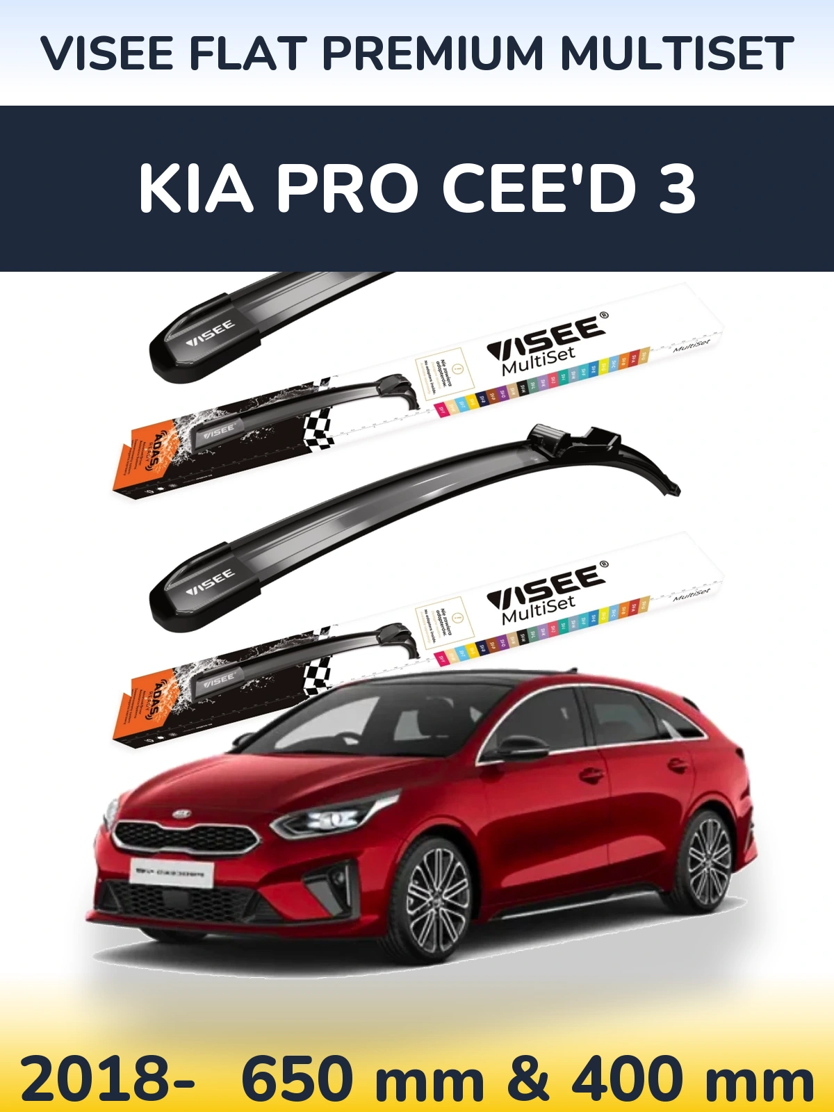 Ștergătoare VISEE FLAT PREMIUM MultiSet pentru KIA Pro Cee'd 3