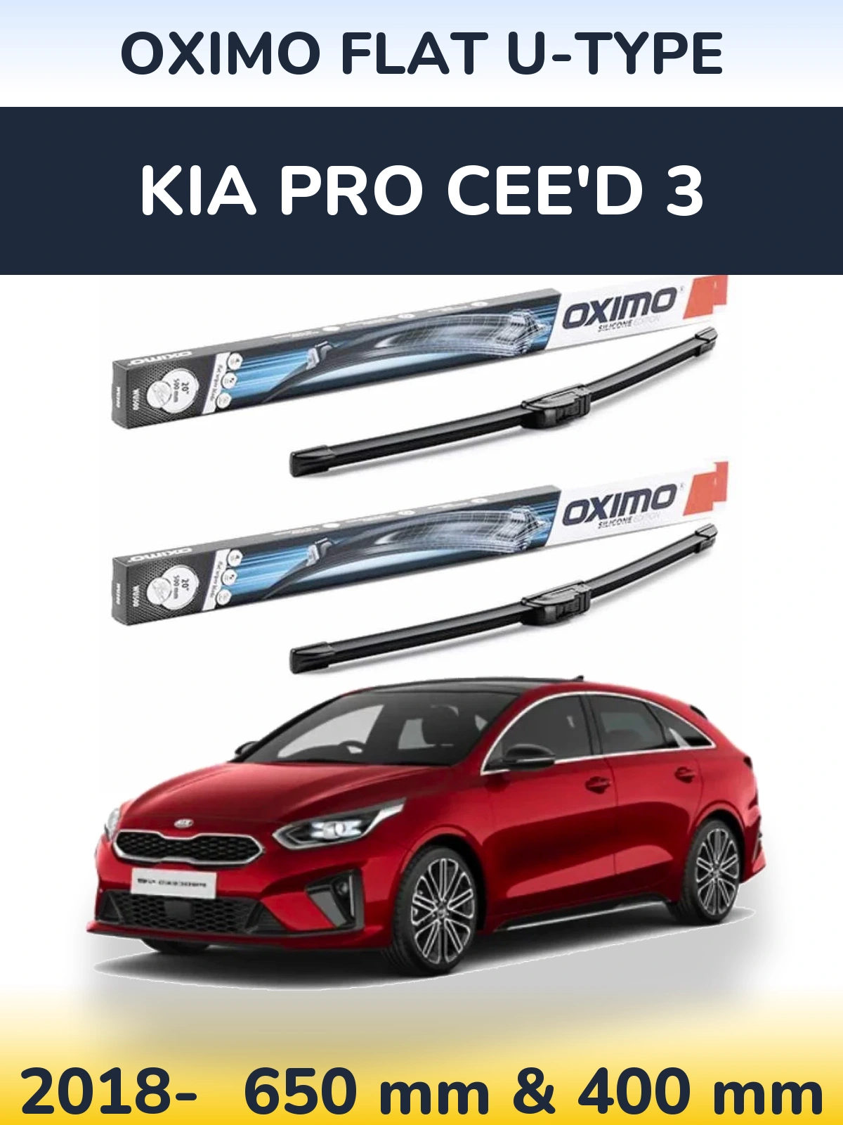 Ștergătoare Oximo Flat U-type pentru KIA Pro Cee'd 3