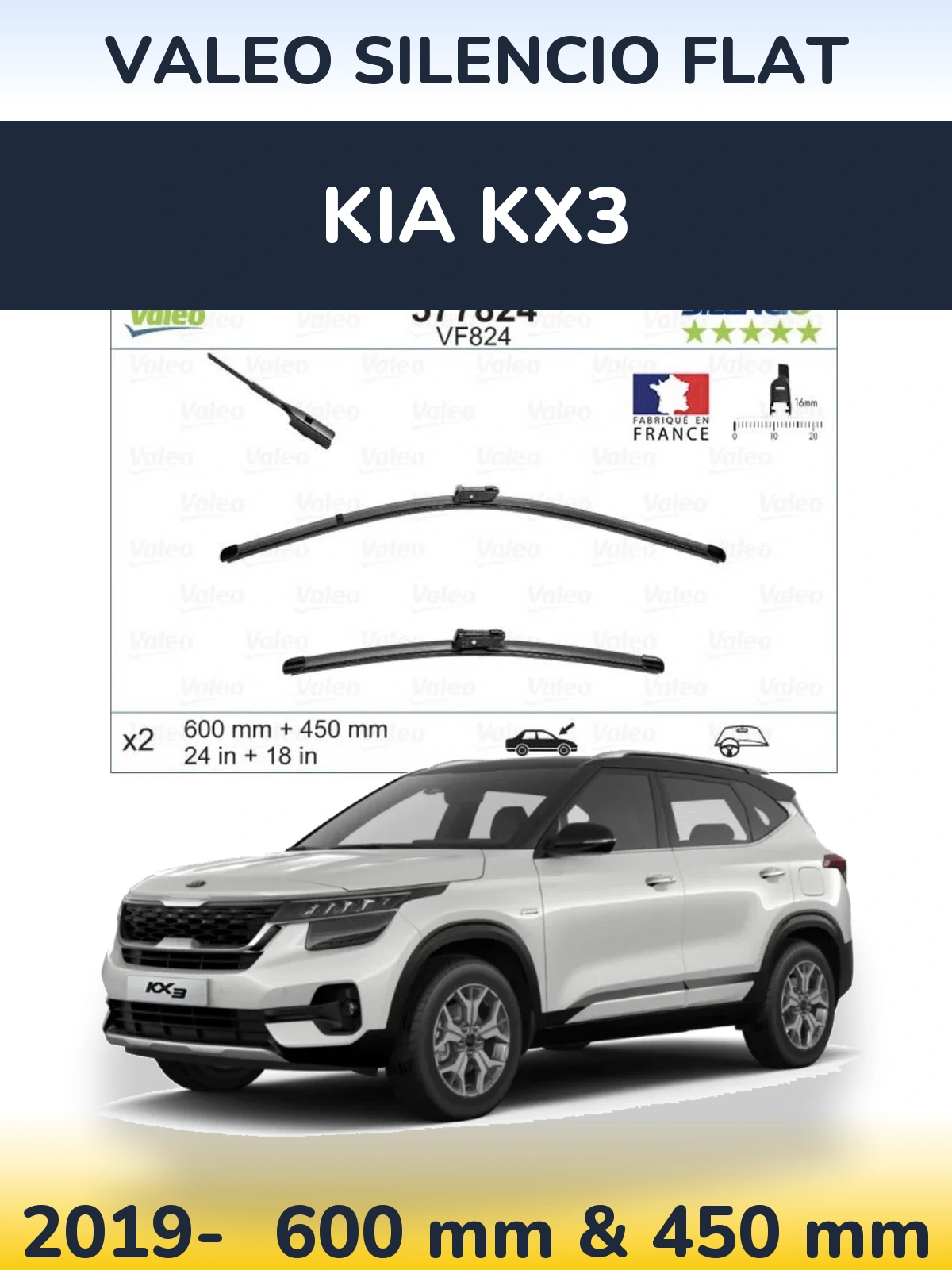 Ștergătoare Valeo Silencio Flat pentru KIA KX3