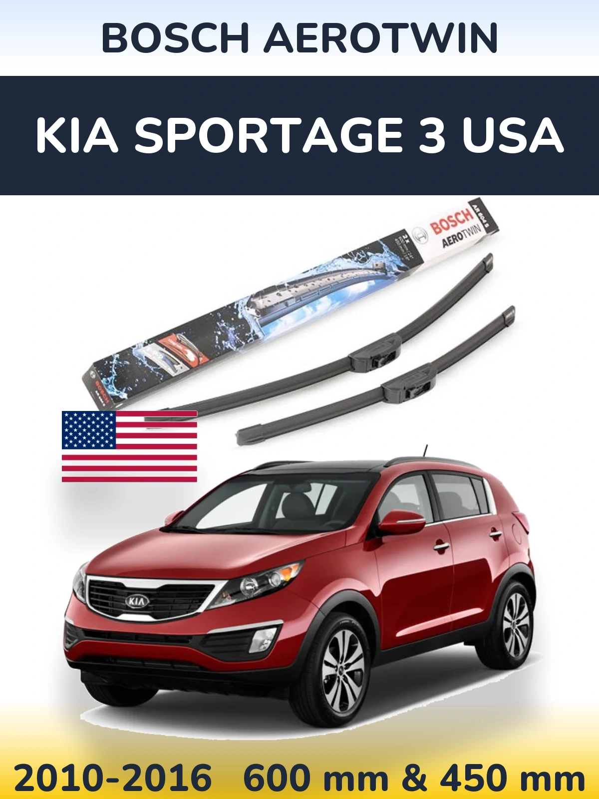 Ștergătoare BOSCH AeroTwin pentru KIA Sportage 3 USA