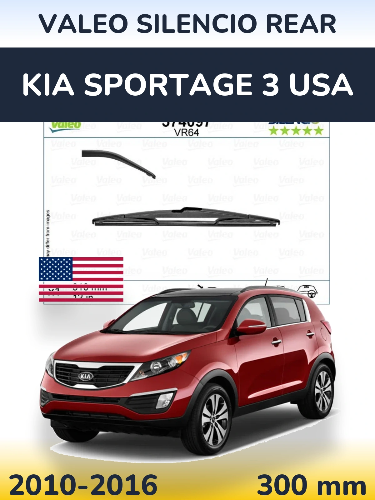 Ștergătoare Valeo Silencio Rear pentru KIA Sportage 3 USA