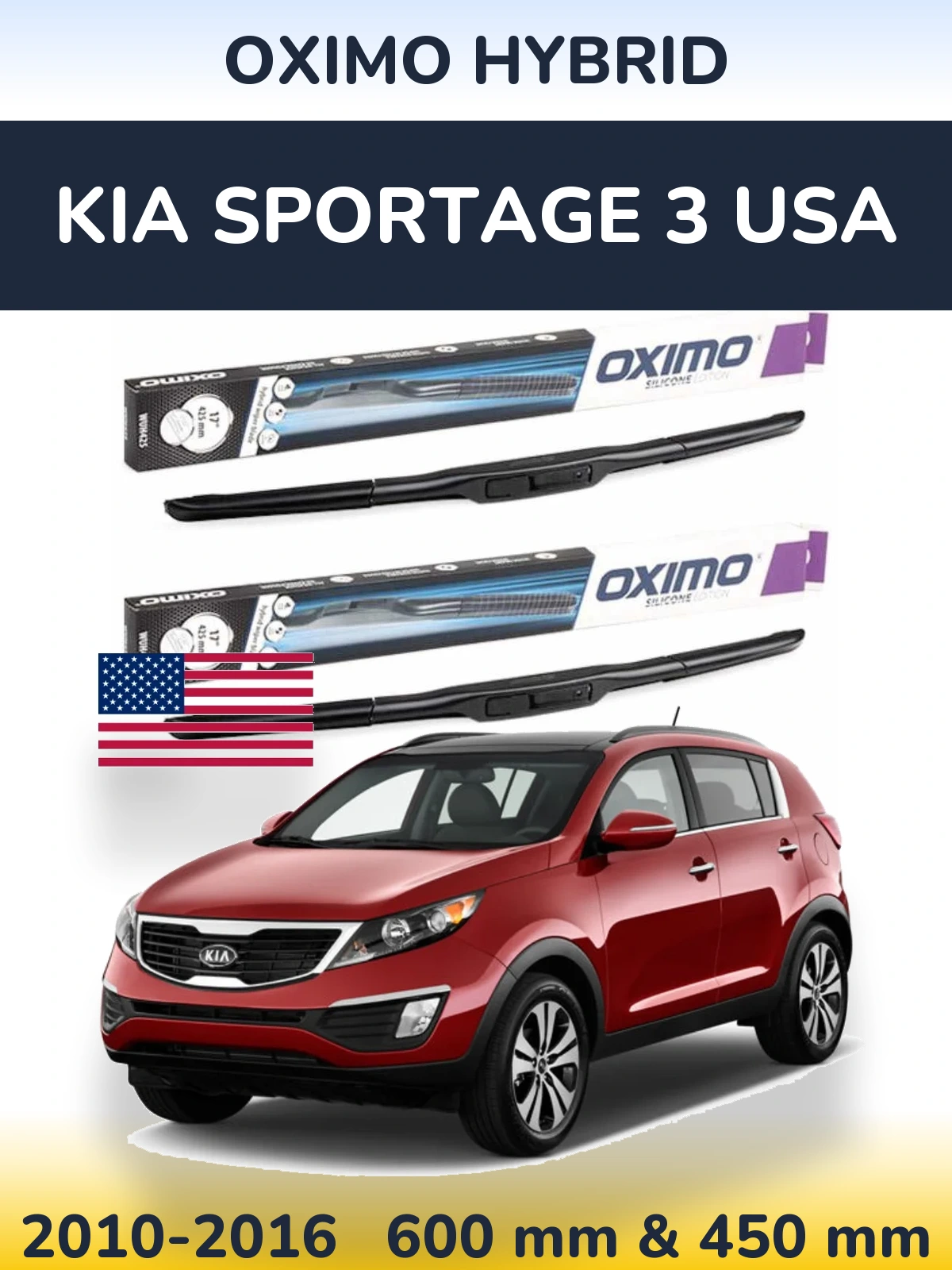 Ștergătoare Oximo Hybrid pentru KIA Sportage 3 USA