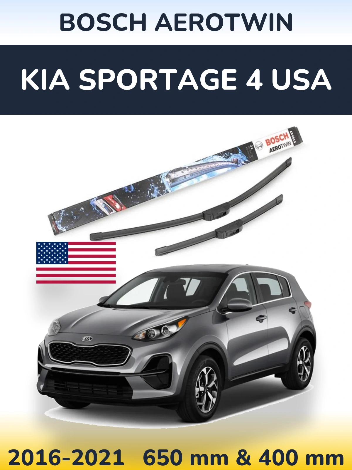 Ștergătoare BOSCH AeroTwin pentru KIA Sportage 4 USA