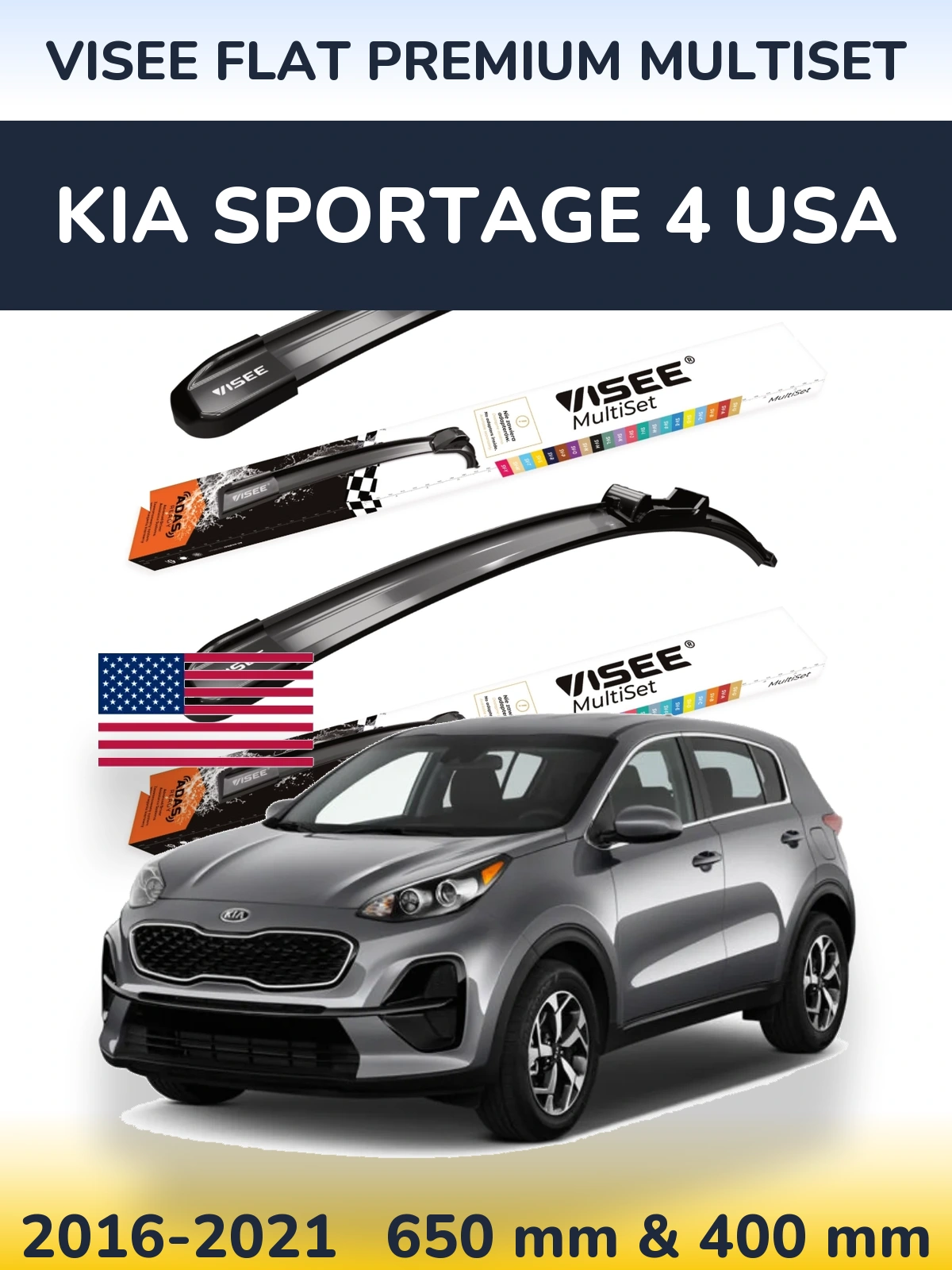 Ștergătoare VISEE FLAT PREMIUM MultiSet pentru KIA Sportage 4 USA