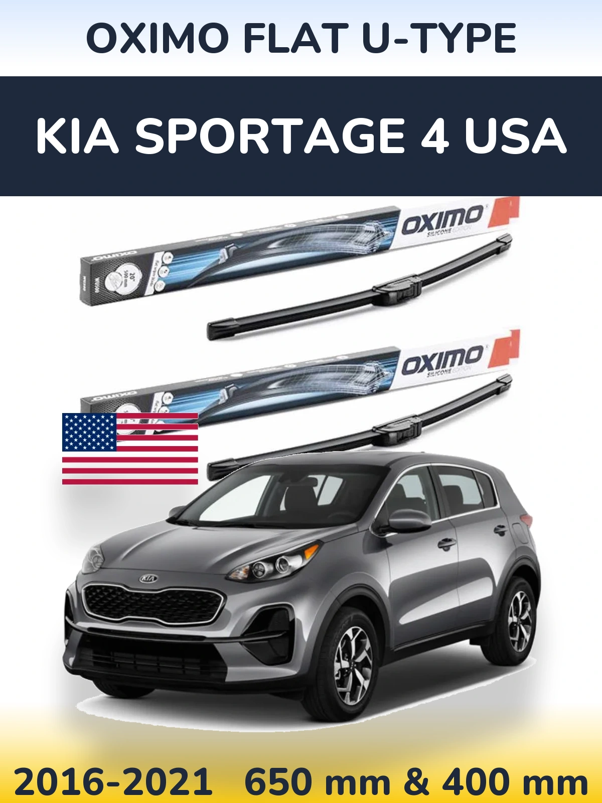 Ștergătoare Oximo Flat U-type pentru KIA Sportage 4 USA