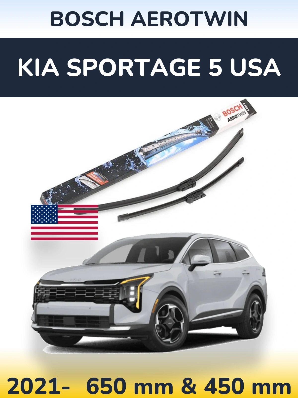 Ștergătoare BOSCH AeroTwin pentru KIA Sportage 5 USA
