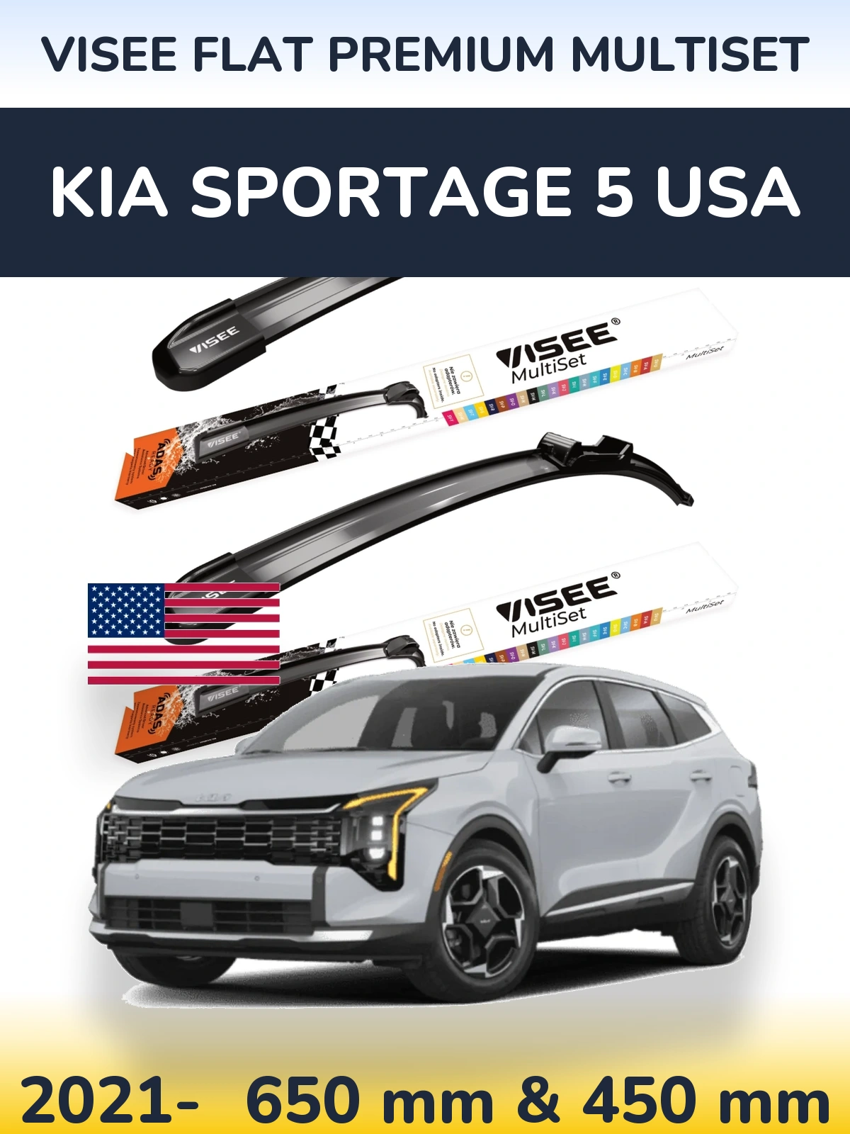 Ștergătoare VISEE FLAT PREMIUM MultiSet pentru KIA Sportage 5 USA