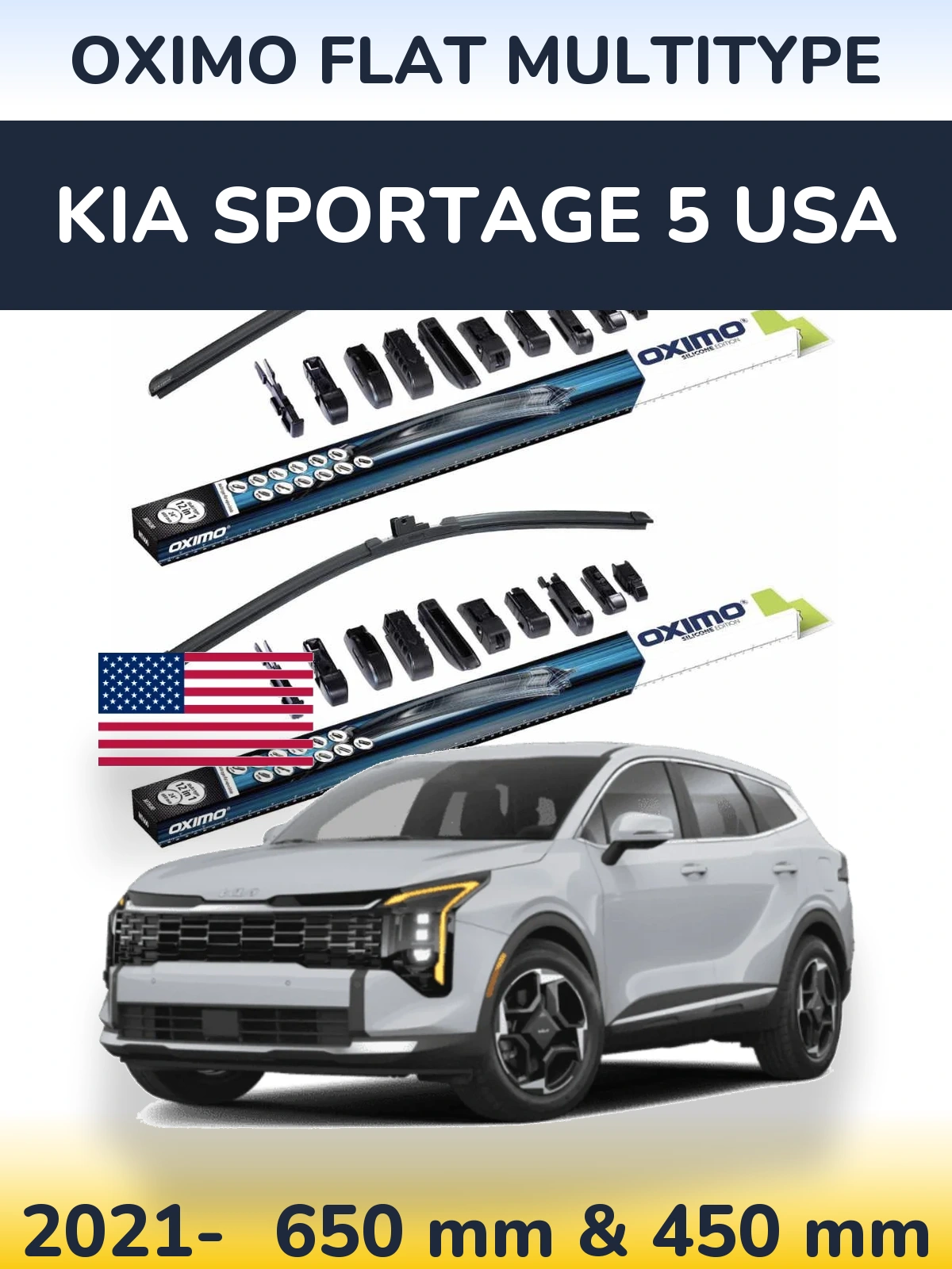 Ștergătoare Oximo Flat MultiTipe pentru KIA Sportage 5 USA